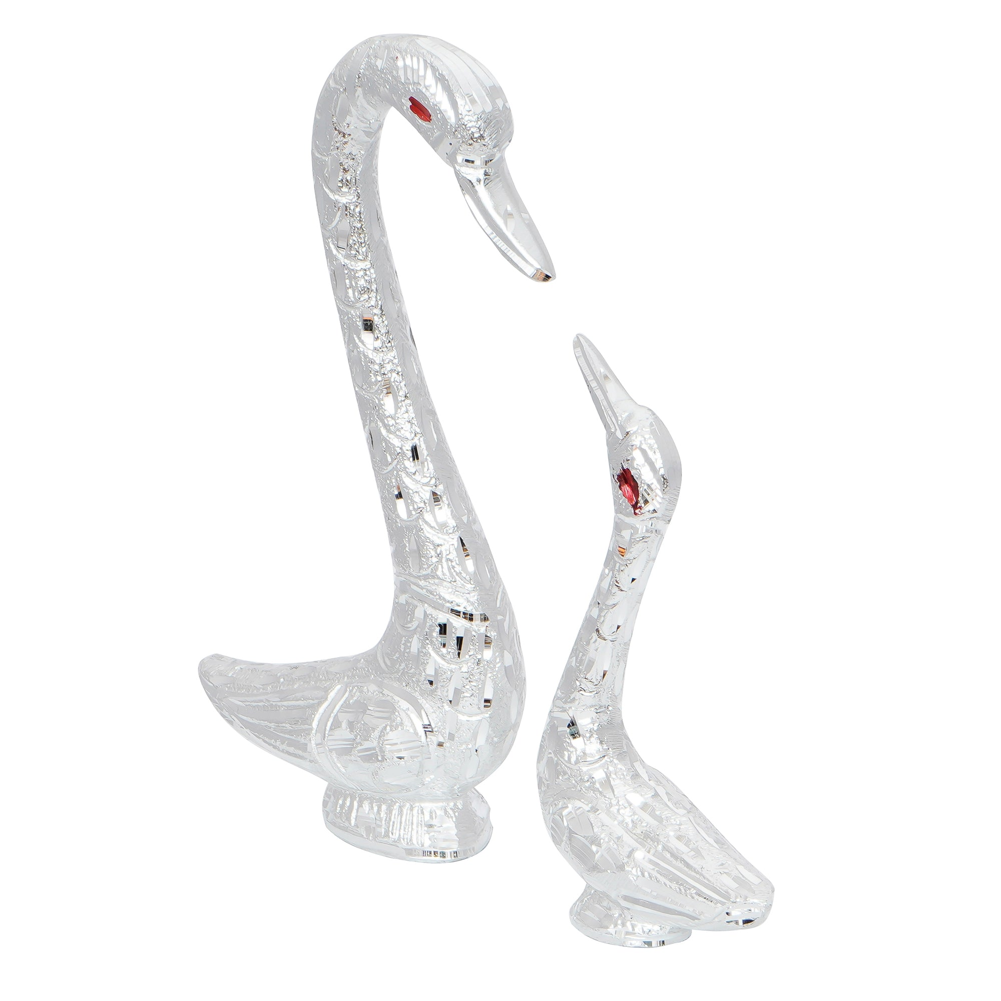 Loving Silver Swan Couple Metal Handcrafted Decorative Figurine 5