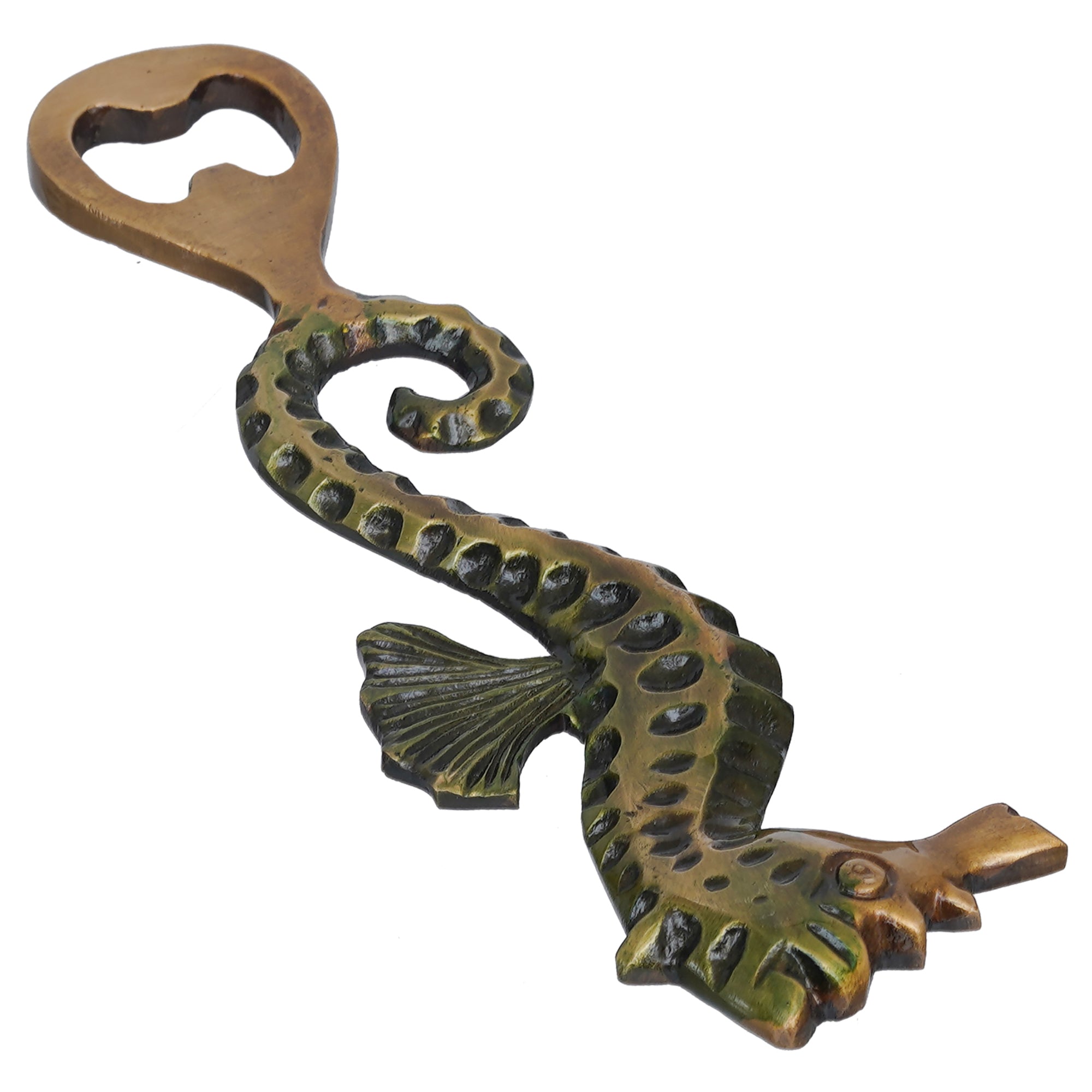 eCraftIndia Rustic Brown Brass Sea Horse Fish Design Bottle Opener 8