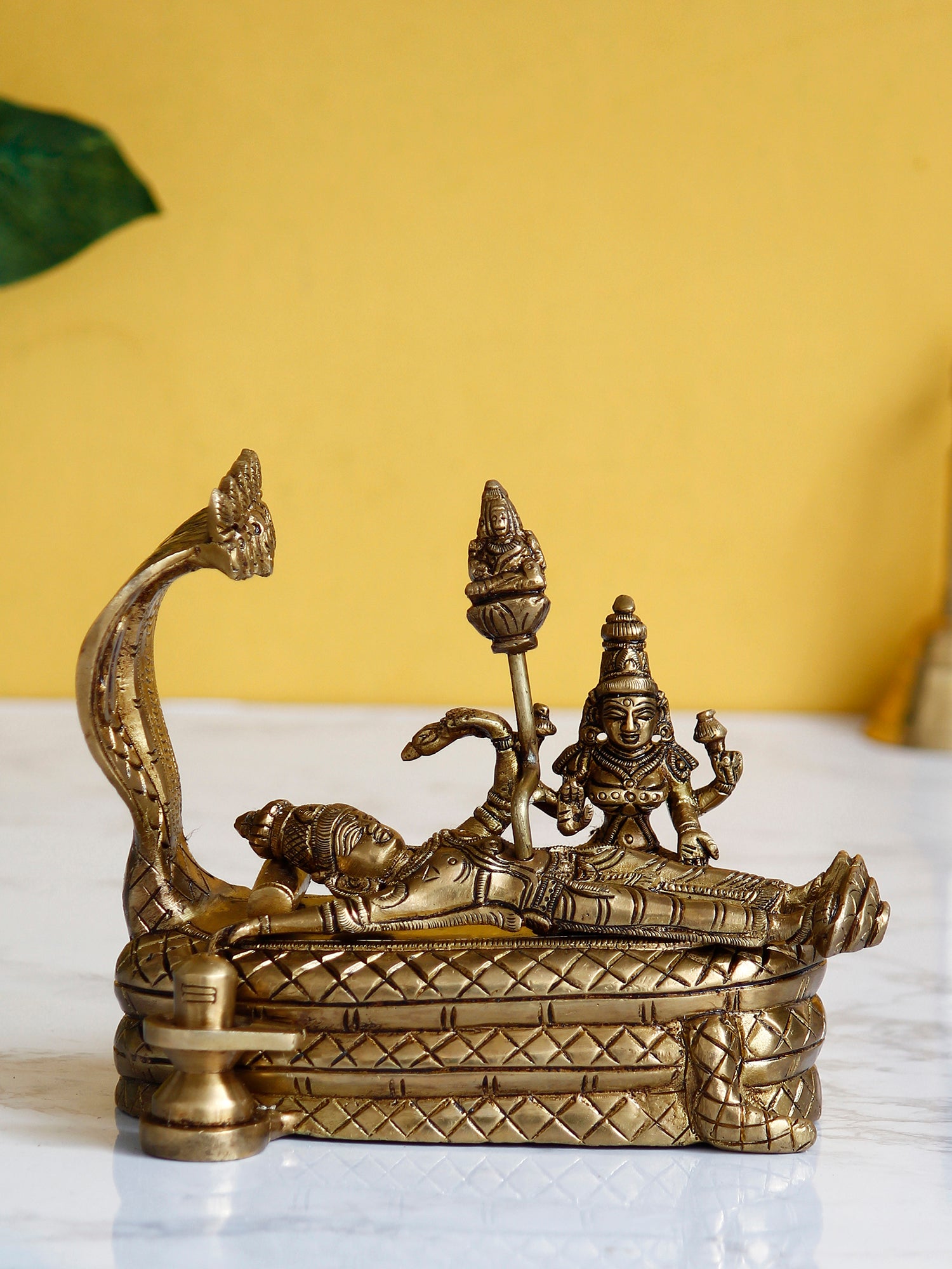 Golden Brass Shri Padmanabhaswamy Idol