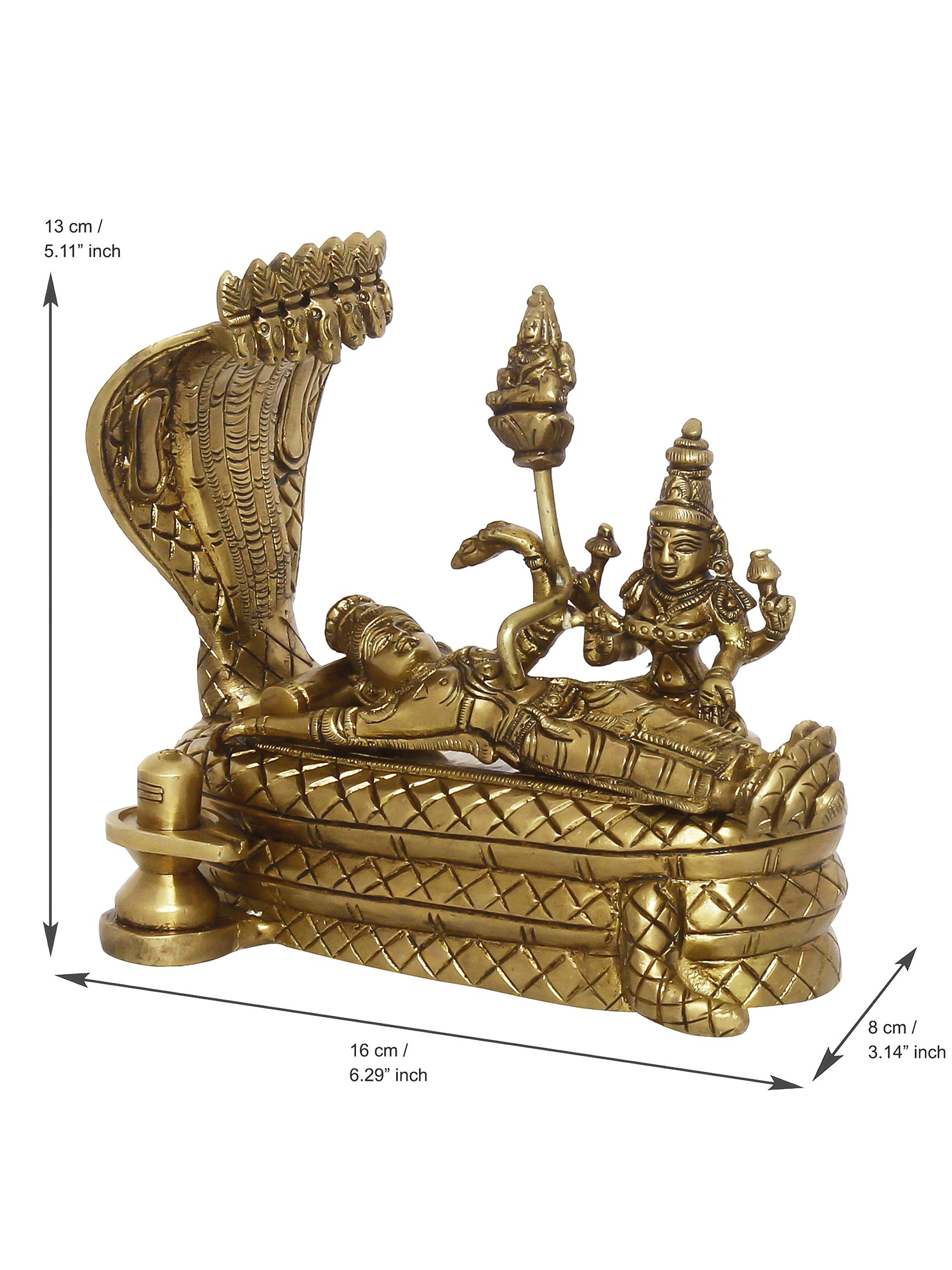 Golden Brass Shri Padmanabhaswamy Idol 3