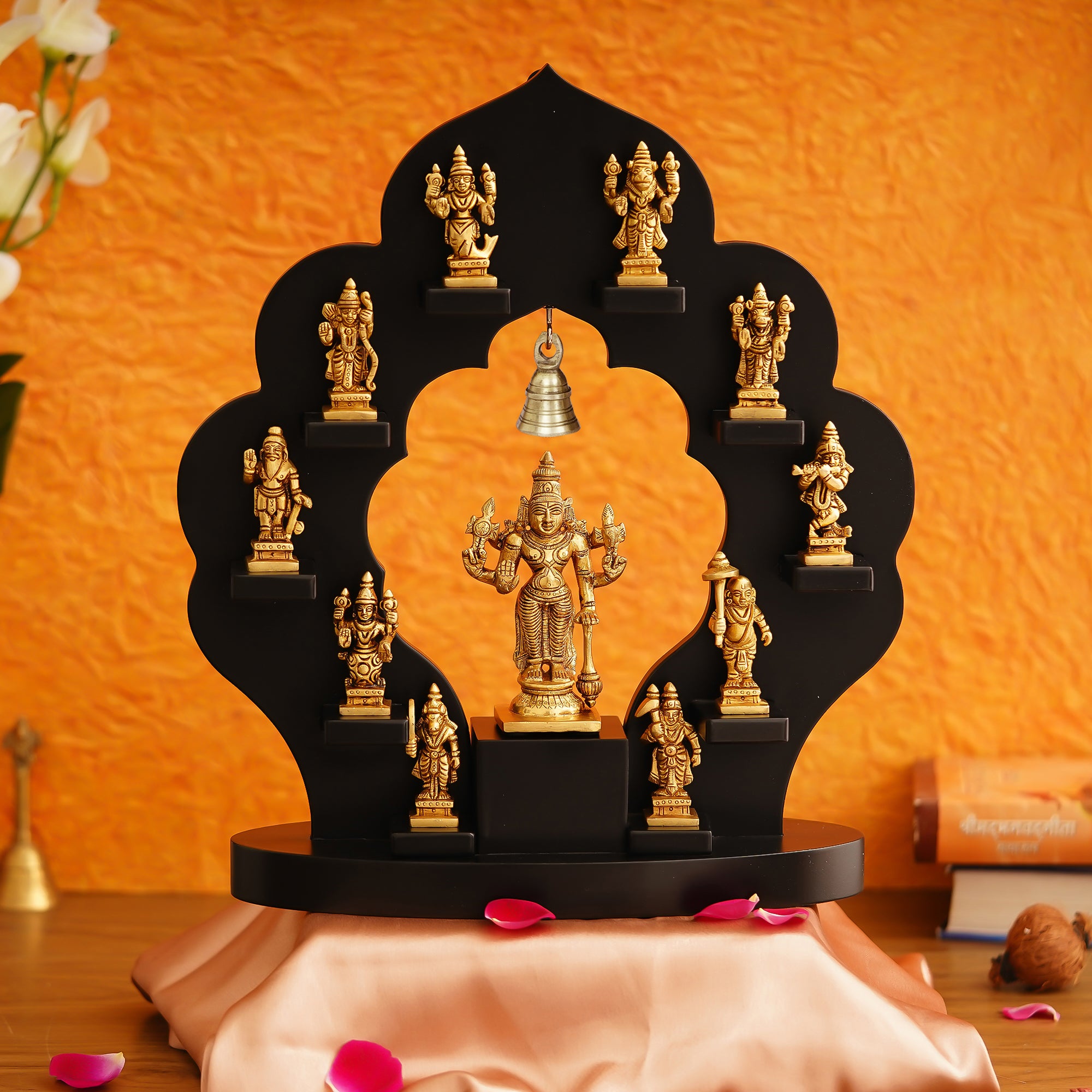 Golden Brass Dashavatara 10 Avatars Of Lord Vishnu Statues for Home