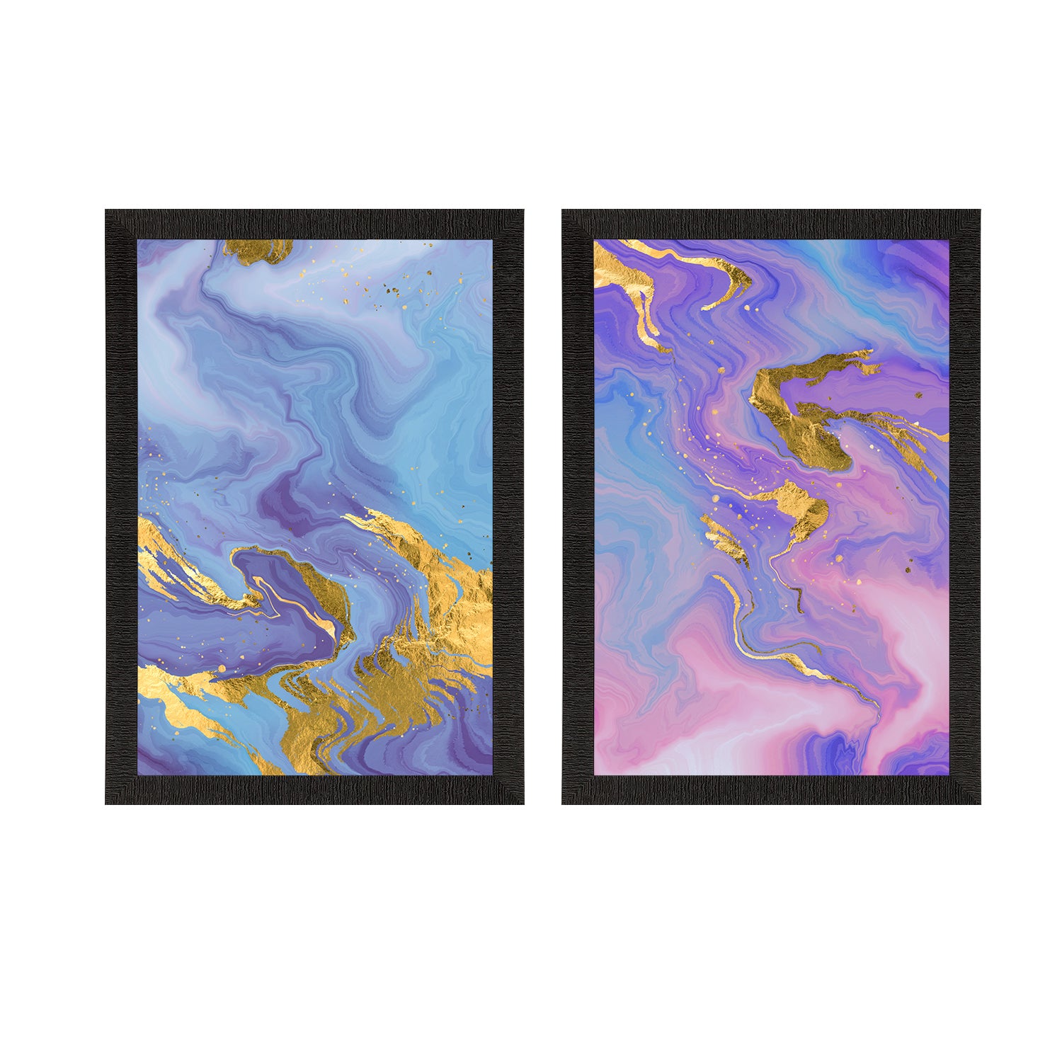 Marble Texture Blue Pink Set of 2 Original Design Satin Matt Texture UV Art Painting 2