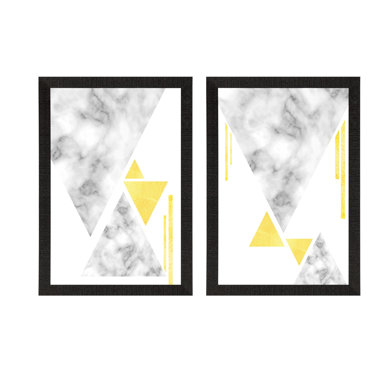 Marble Textured Triangle Minimalistic Set of 2 Satin Matt Texture UV Art Painting 2