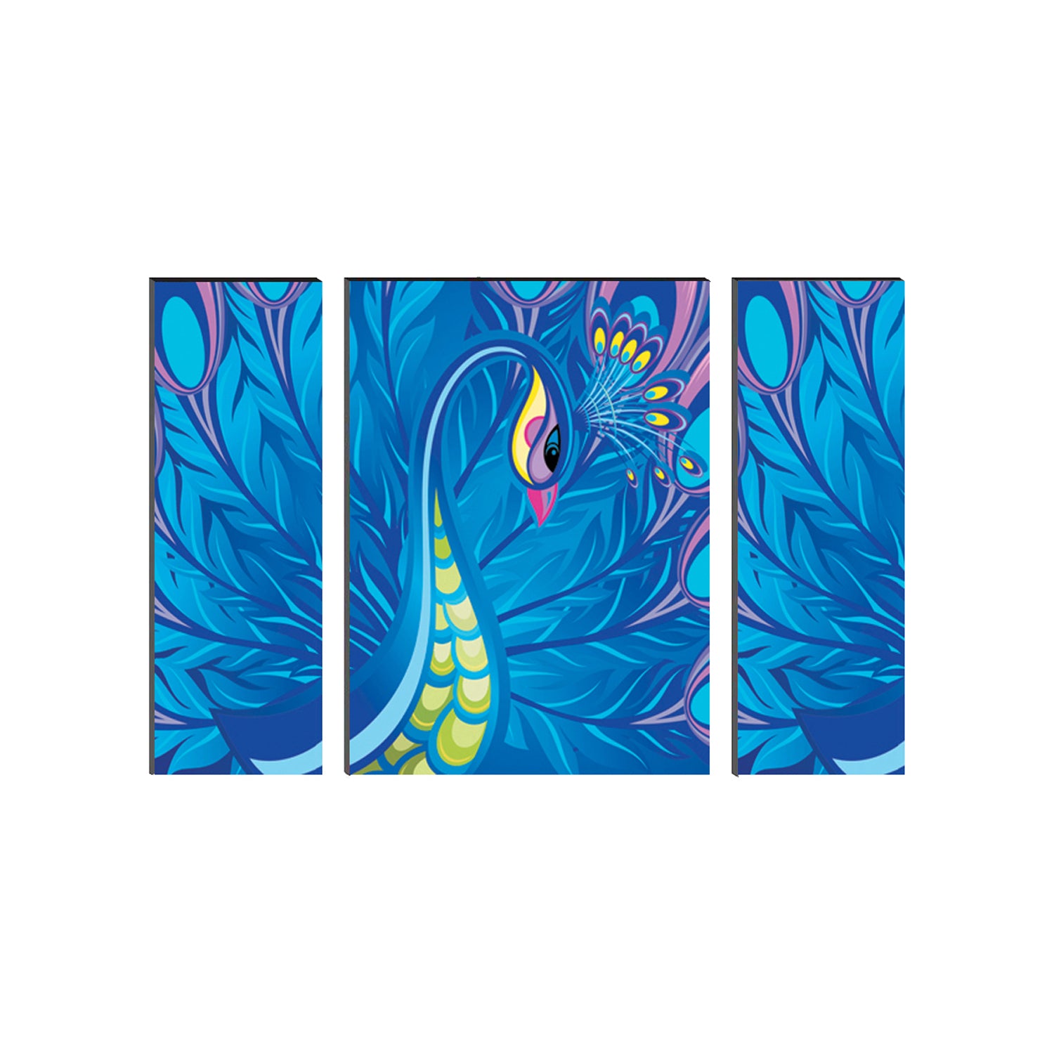 6MM MDF Set of 3 Dancing Peacock Satin Matt Texture UV Art Painting