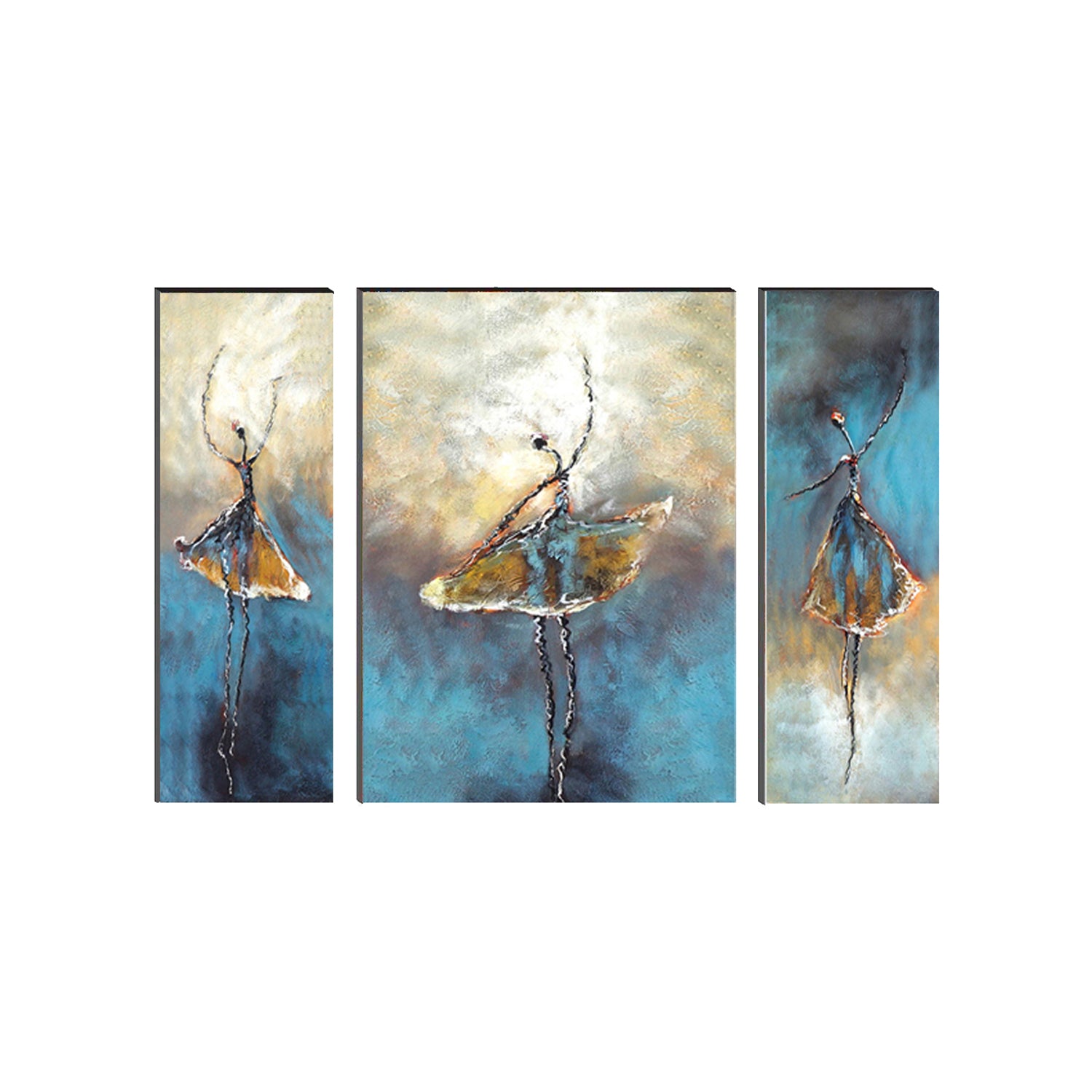 6MM MDF Set of 3 Dancing Lady Satin Matt Texture UV Art Painting