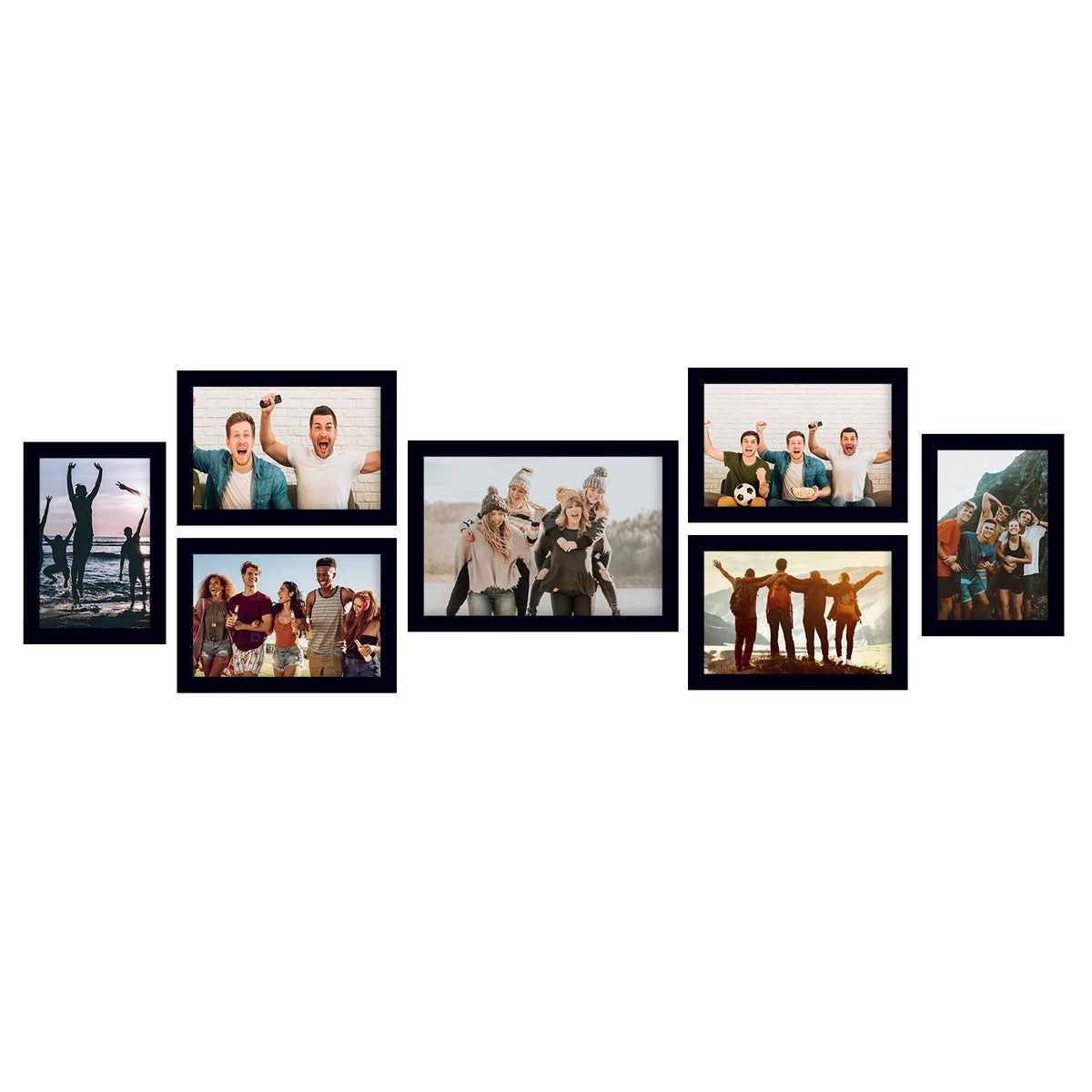 Memory Wall Collage Photo Frame - Set of 7 Photo Frames for 6 Photos of 4"x6", 1 Photos of 5"x7"