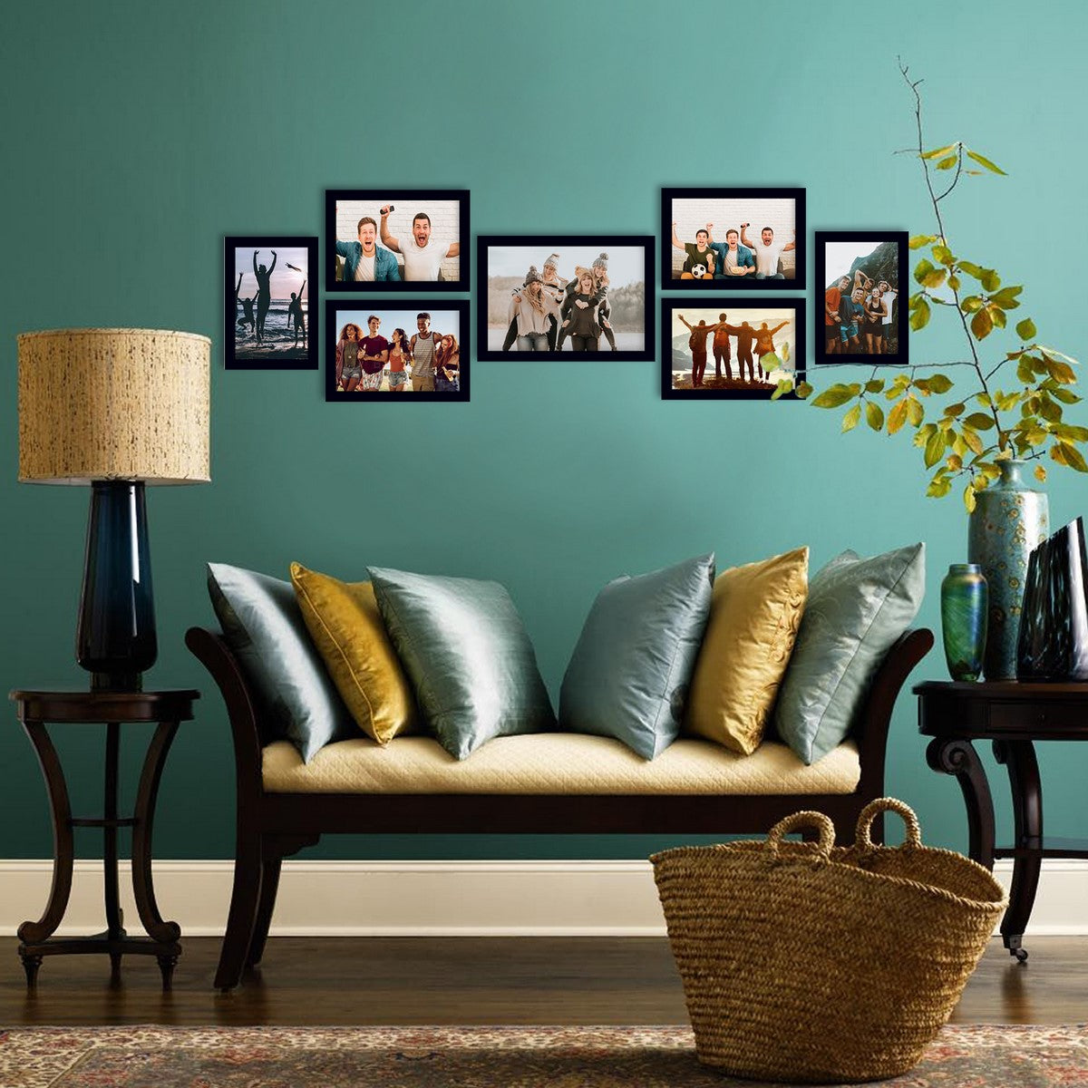 Memory Wall Collage Photo Frame - Set of 7 Photo Frames for 6 Photos of 4"x6", 1 Photos of 5"x7" 2