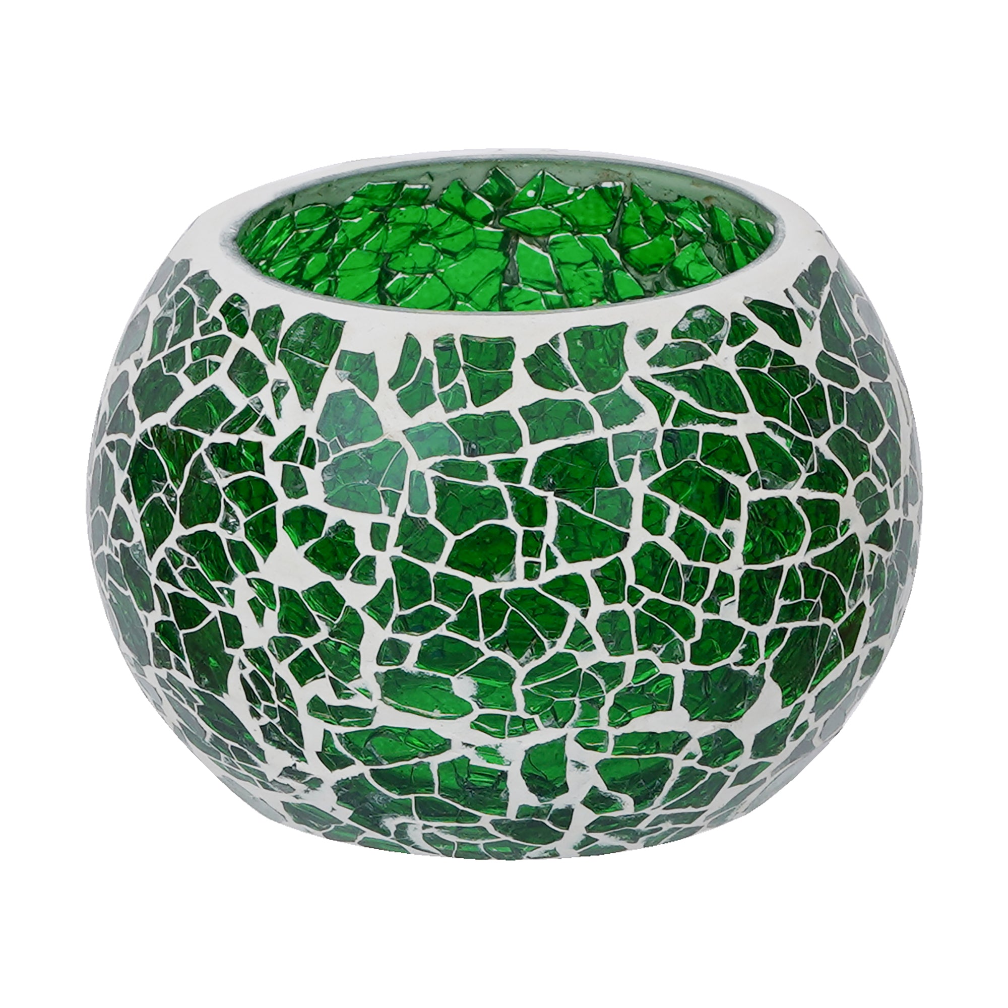 Green Mosiac Glass Decorative Tea Light Holder/diya