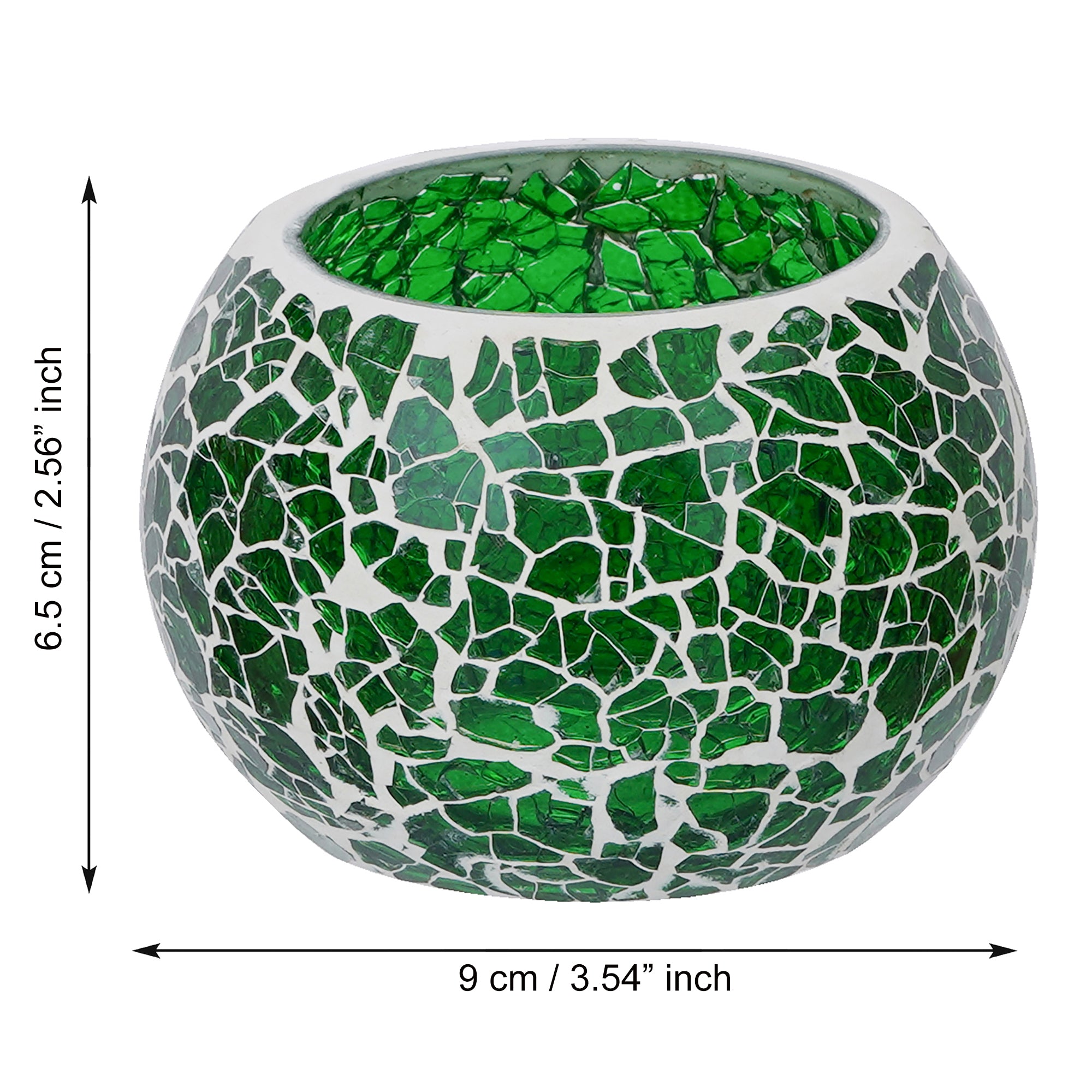 Green Mosiac Glass Decorative Tea Light Holder/diya 1