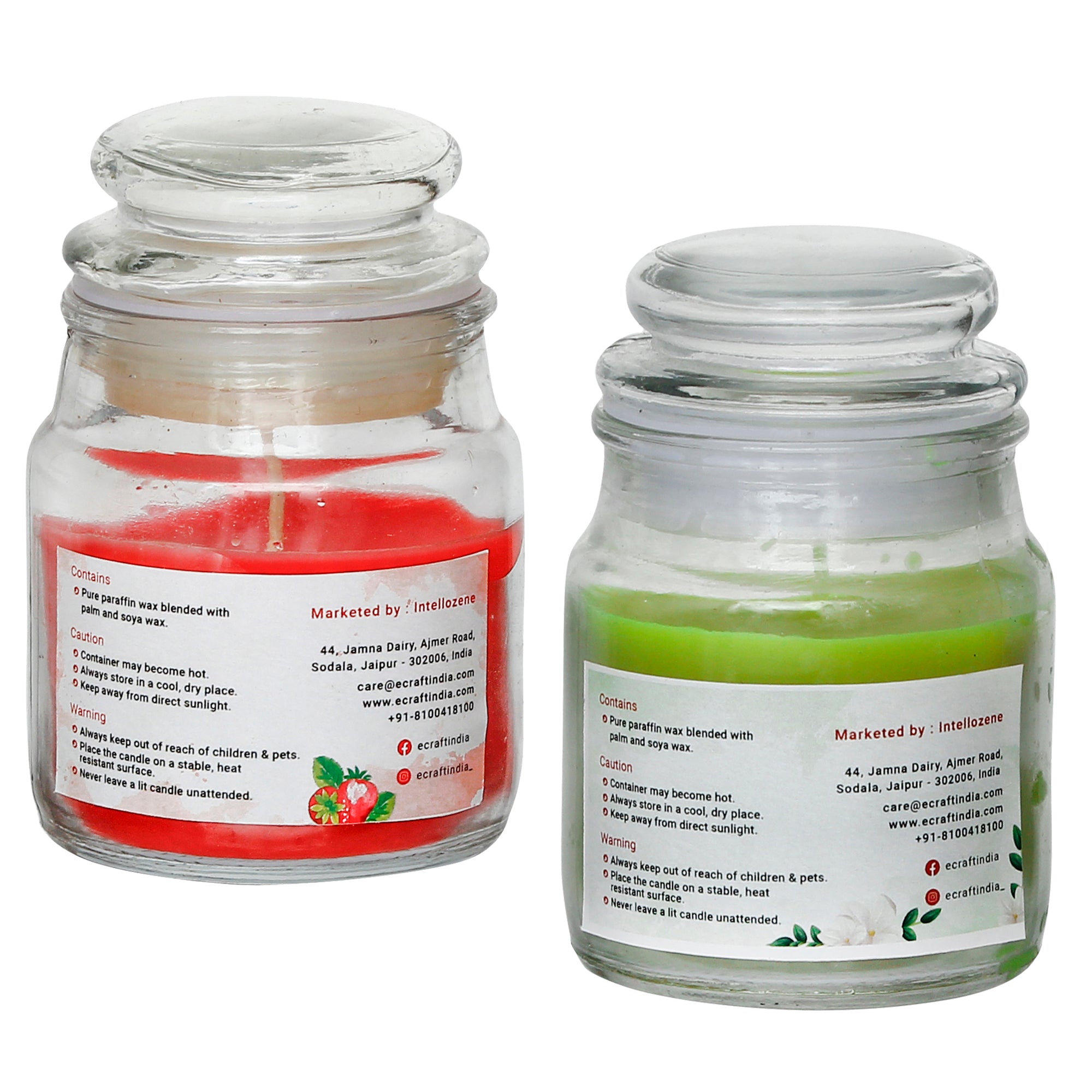Set Of 2 Jar Strawberry And Jasmine Scented Candles 5