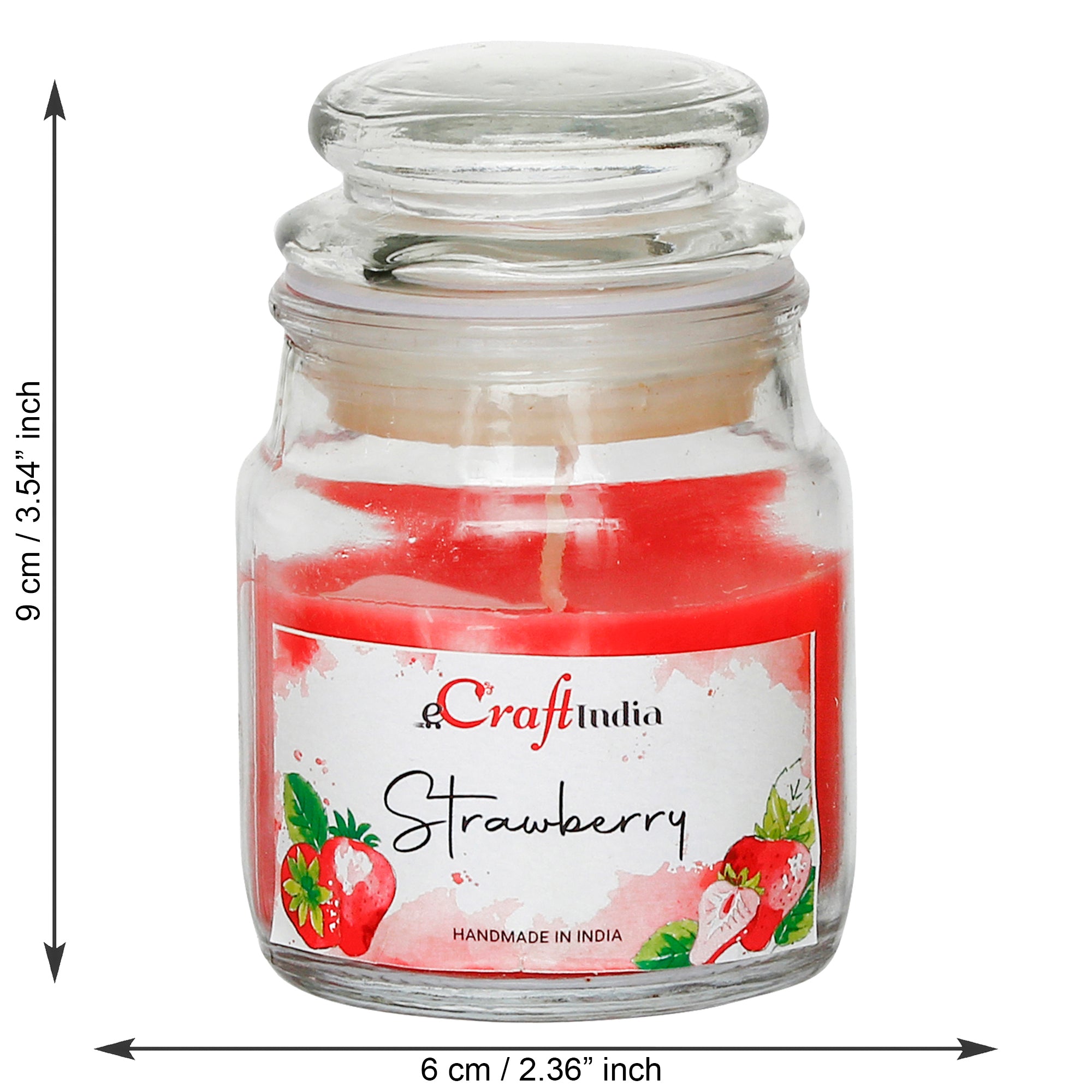 Set Of 5 Jar Strawberry Scented Candles 3