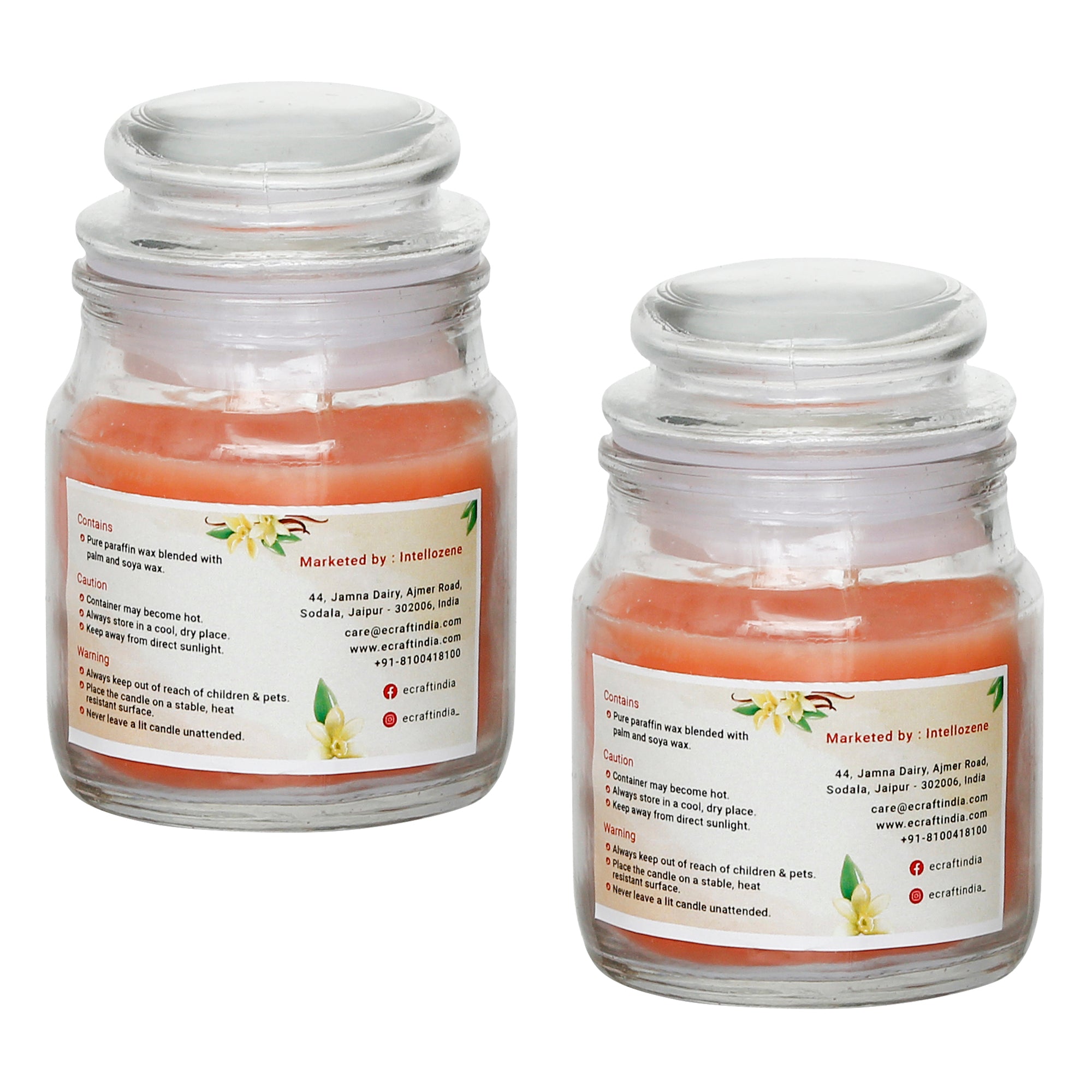 Set Of 2 Jar Vanilla Scented Candles 4