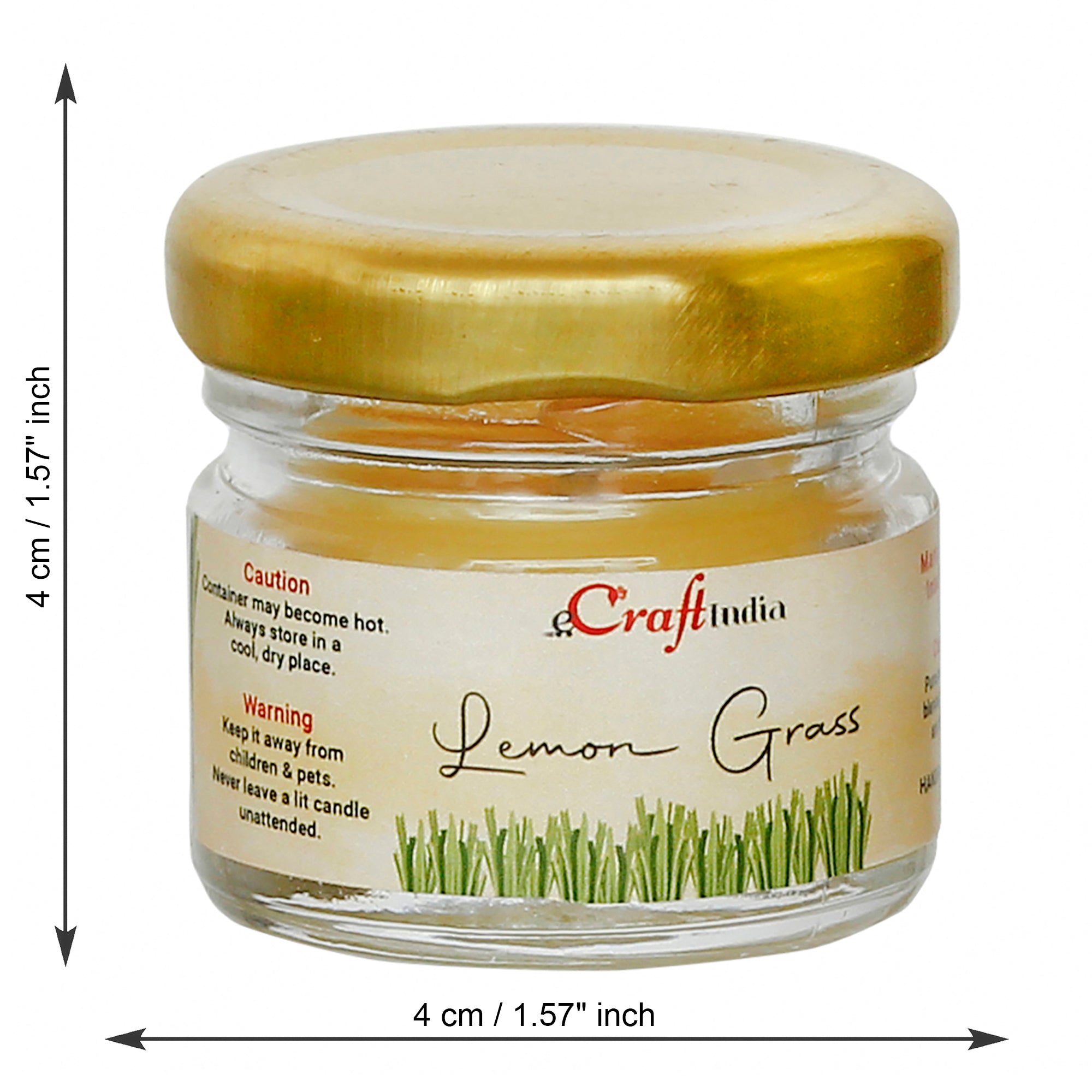 Set Of 5 Mini Jar Lemon Grass Scented Candles 3