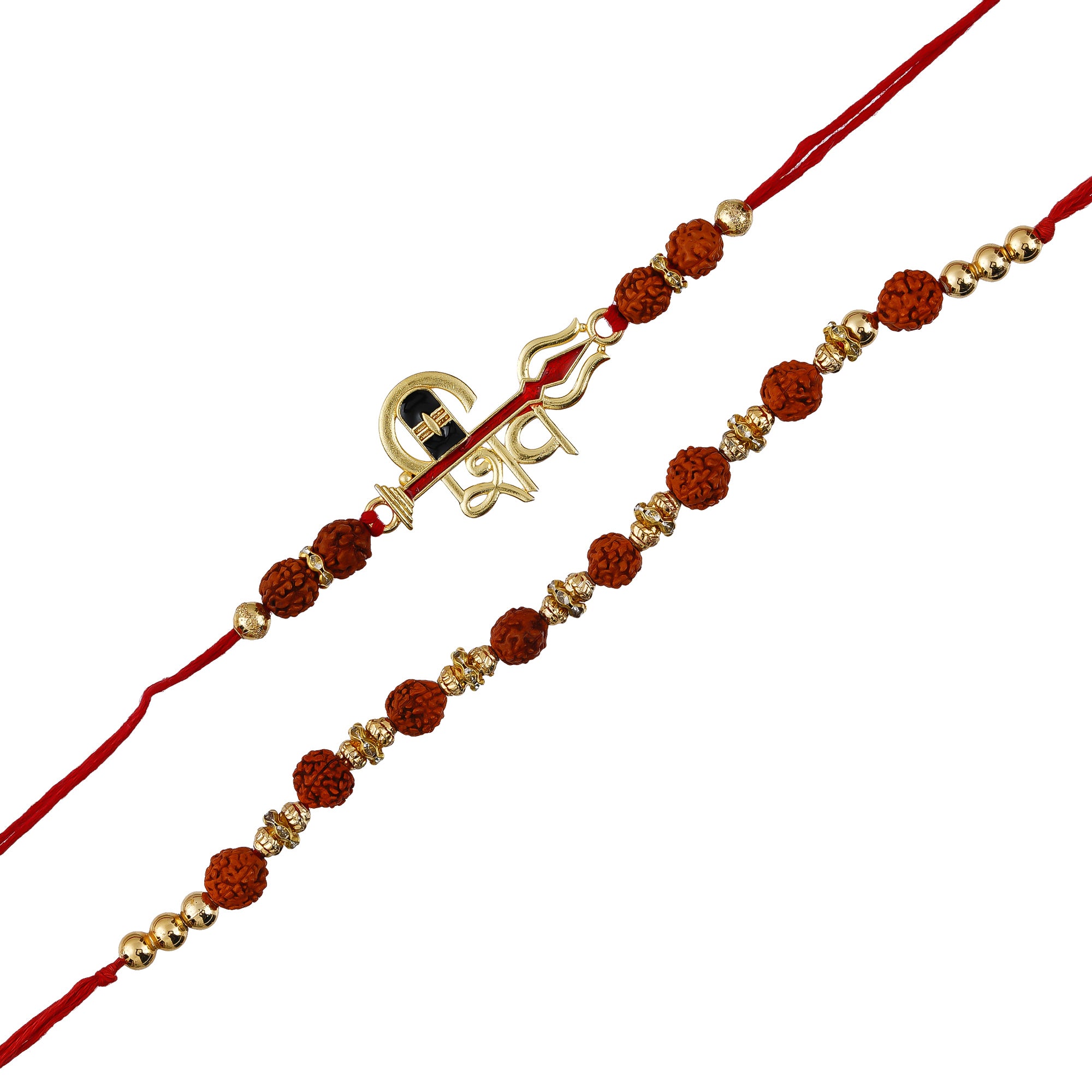 Pack of 2 Shiva & Rudraksh Rakhis and Roli Chawal Pack 2