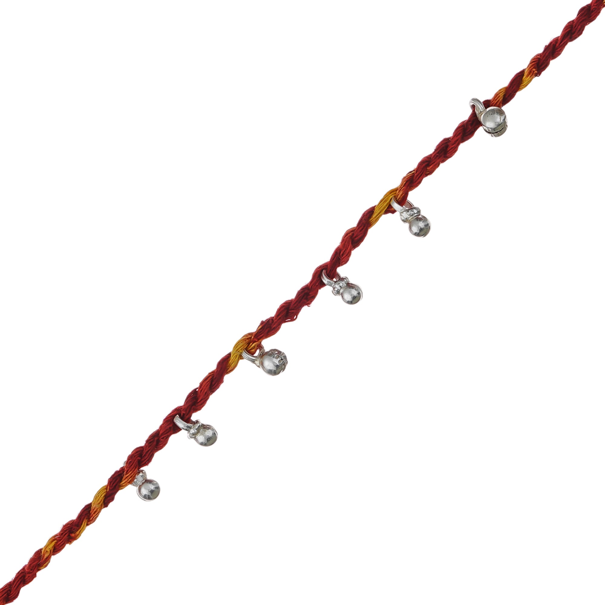 Premium Ghungroo 925 Silver Rakhi on Moli Thread and Roli Chawal Pack 1