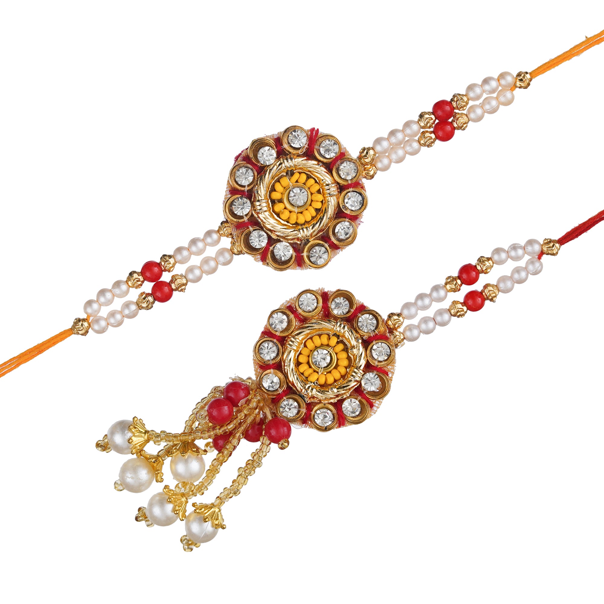 eCraftIndia Designer Bhaiya Bhabhi Rakhi Set with Roli Chawal Pack 2