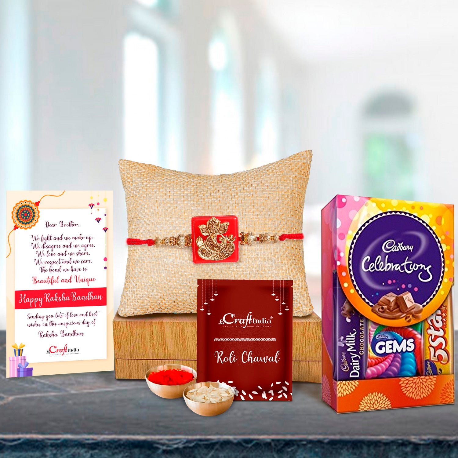 Buy Cadbury Celebrations Gift Pack (Pack of 2), 142g with handmade Rakhi  Online at Best Prices in India - JioMart.