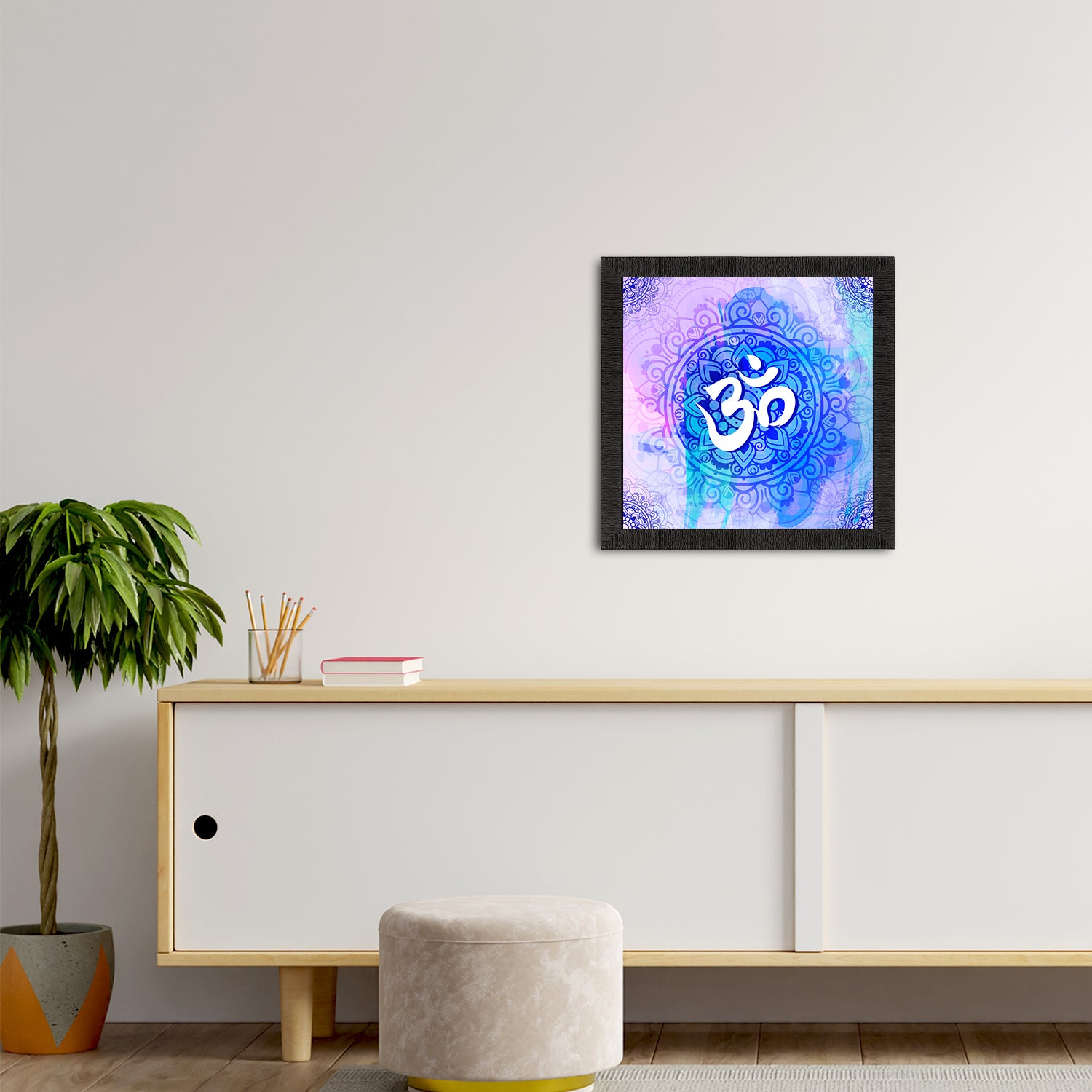 Om Symbol Satin Matt Textured UV Art Painting 2