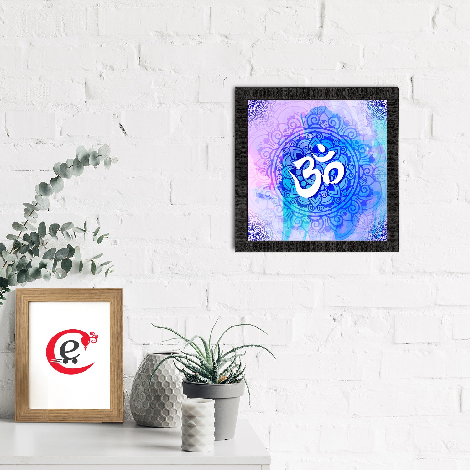 Om Symbol Satin Matt Textured UV Art Painting 1