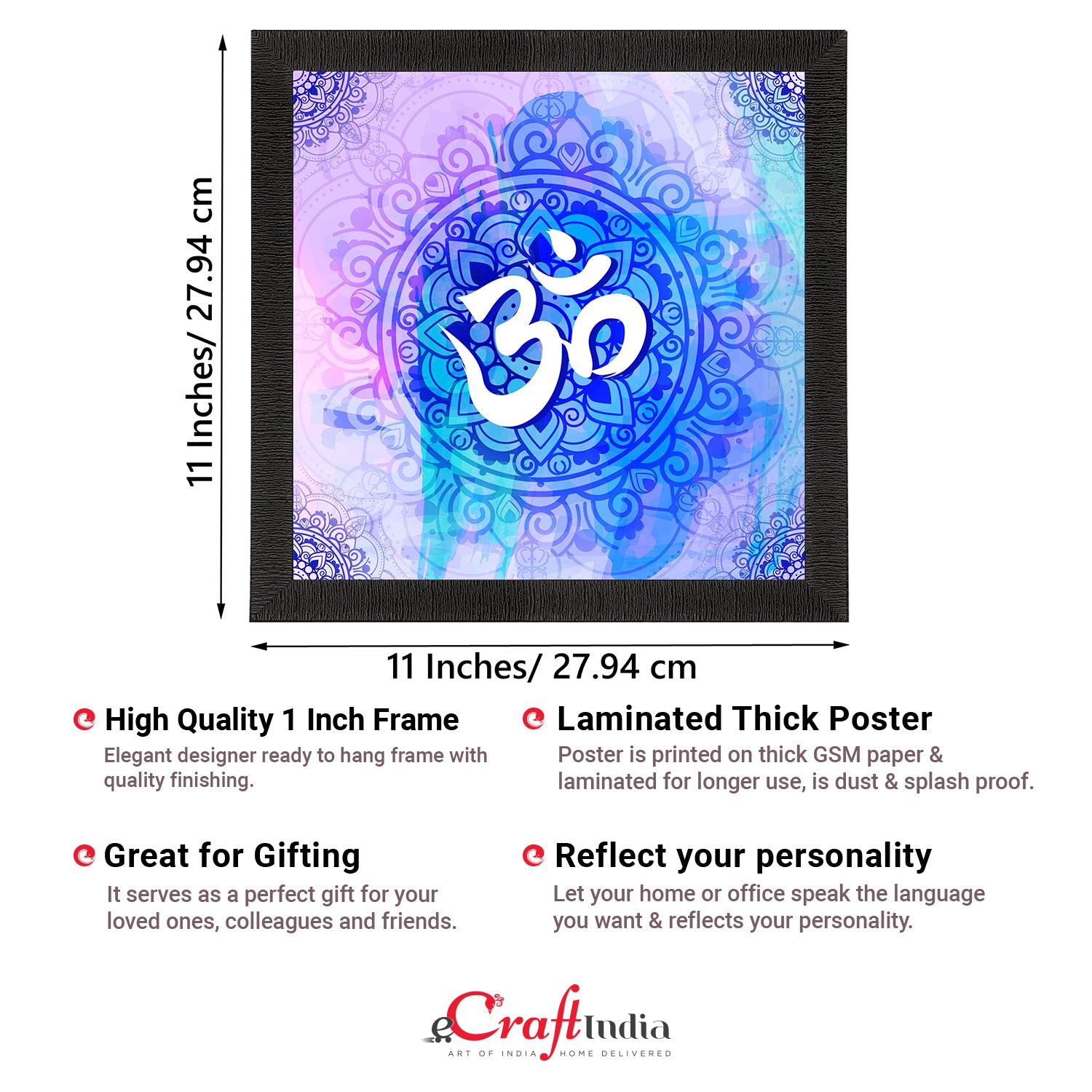 Om Symbol Satin Matt Textured UV Art Painting 3