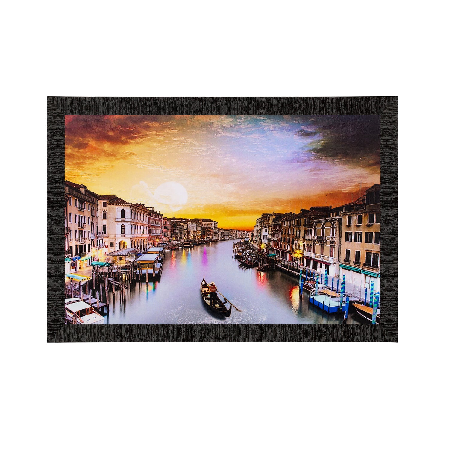 Colorful River View Matt Textured UV Art Painting