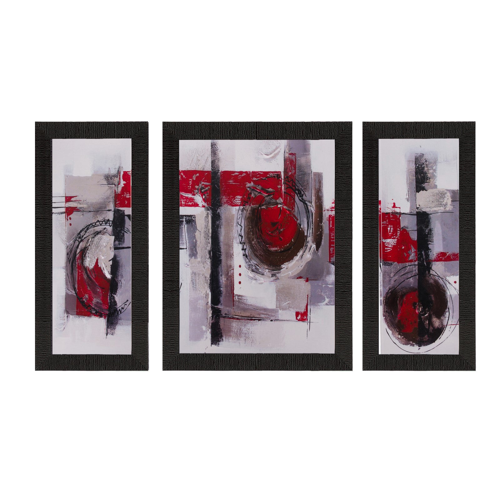 Set of 3 Abstract Matt Textured UV Art Painting