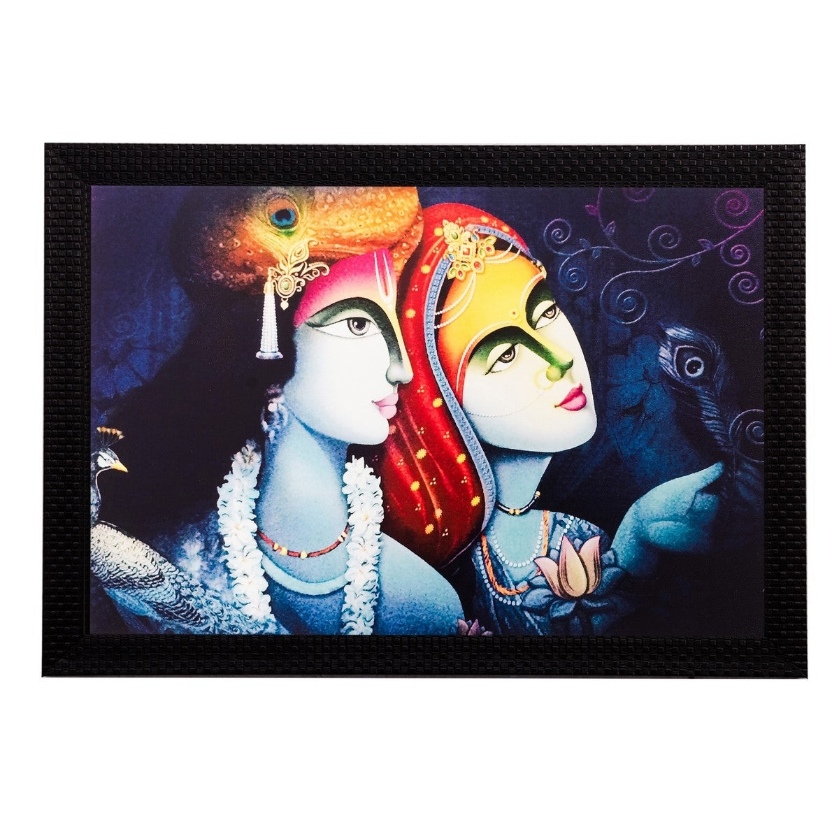 Radha Krishna Still Matt Textured UV Art Painting - eCraftIndia Online