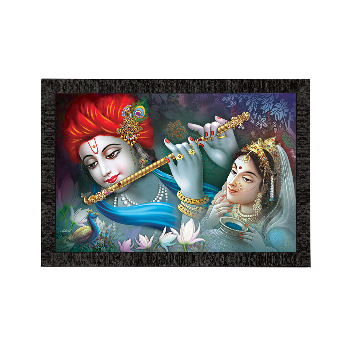 Radha Krishna Satin Matt Texture UV Art Painting