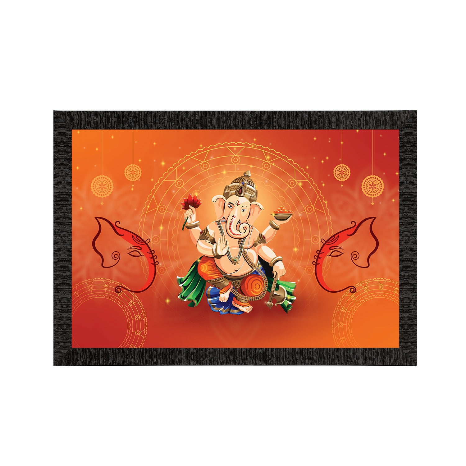 Lord Ganesha Satin Matt Texture UV Art Painting