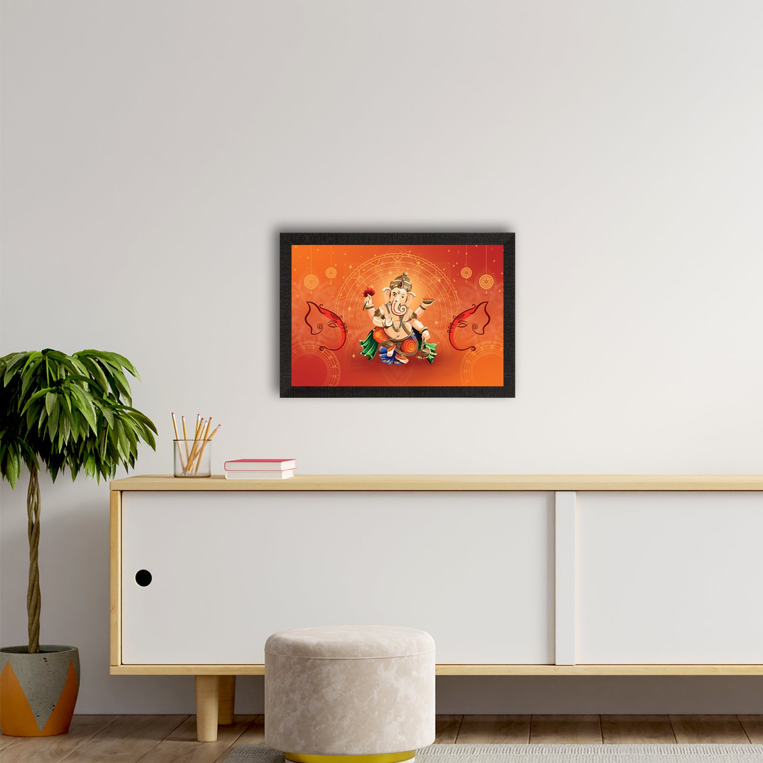 Lord Ganesha Satin Matt Texture UV Art Painting 2