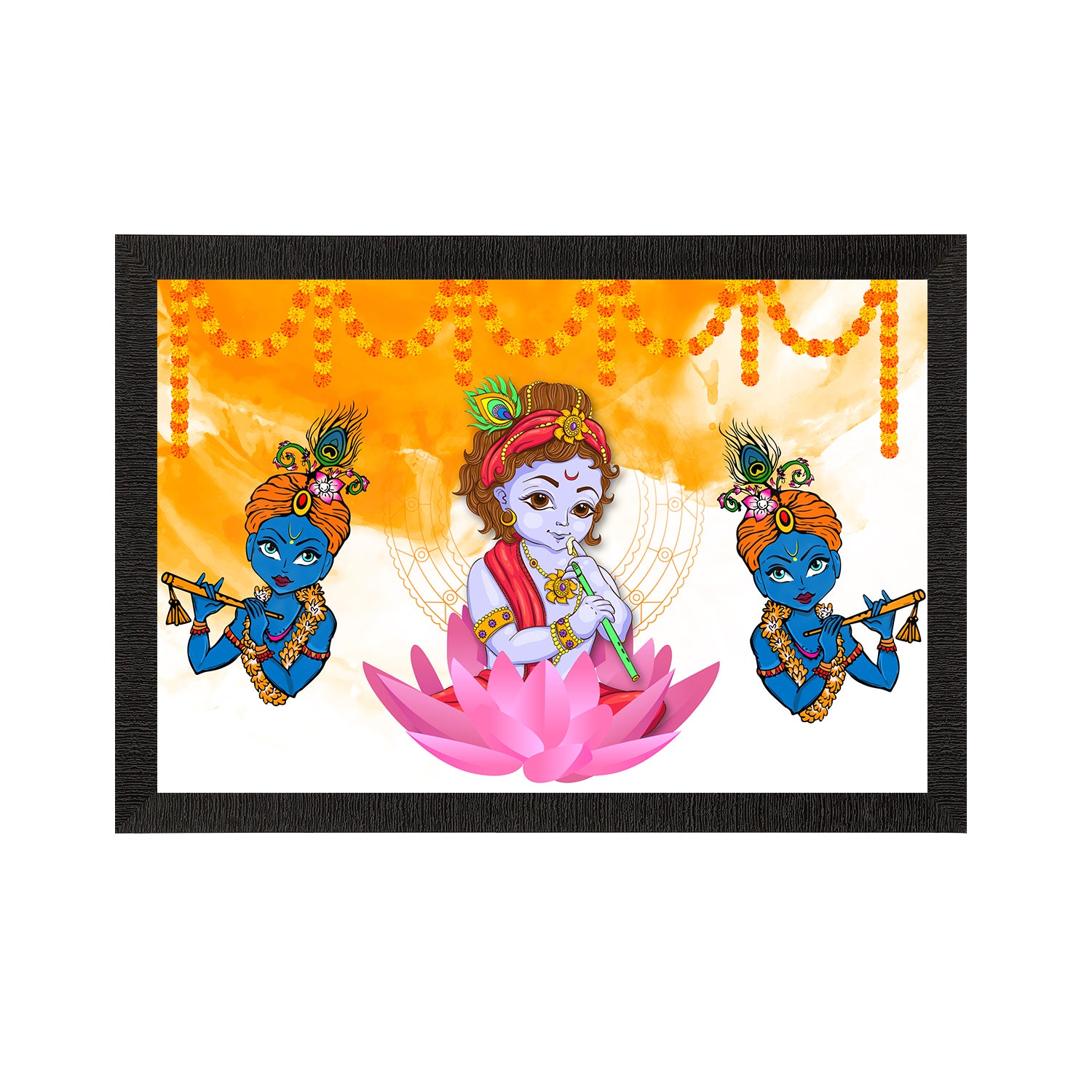 Lord Krishna Satin Matt Texture UV Art Painting