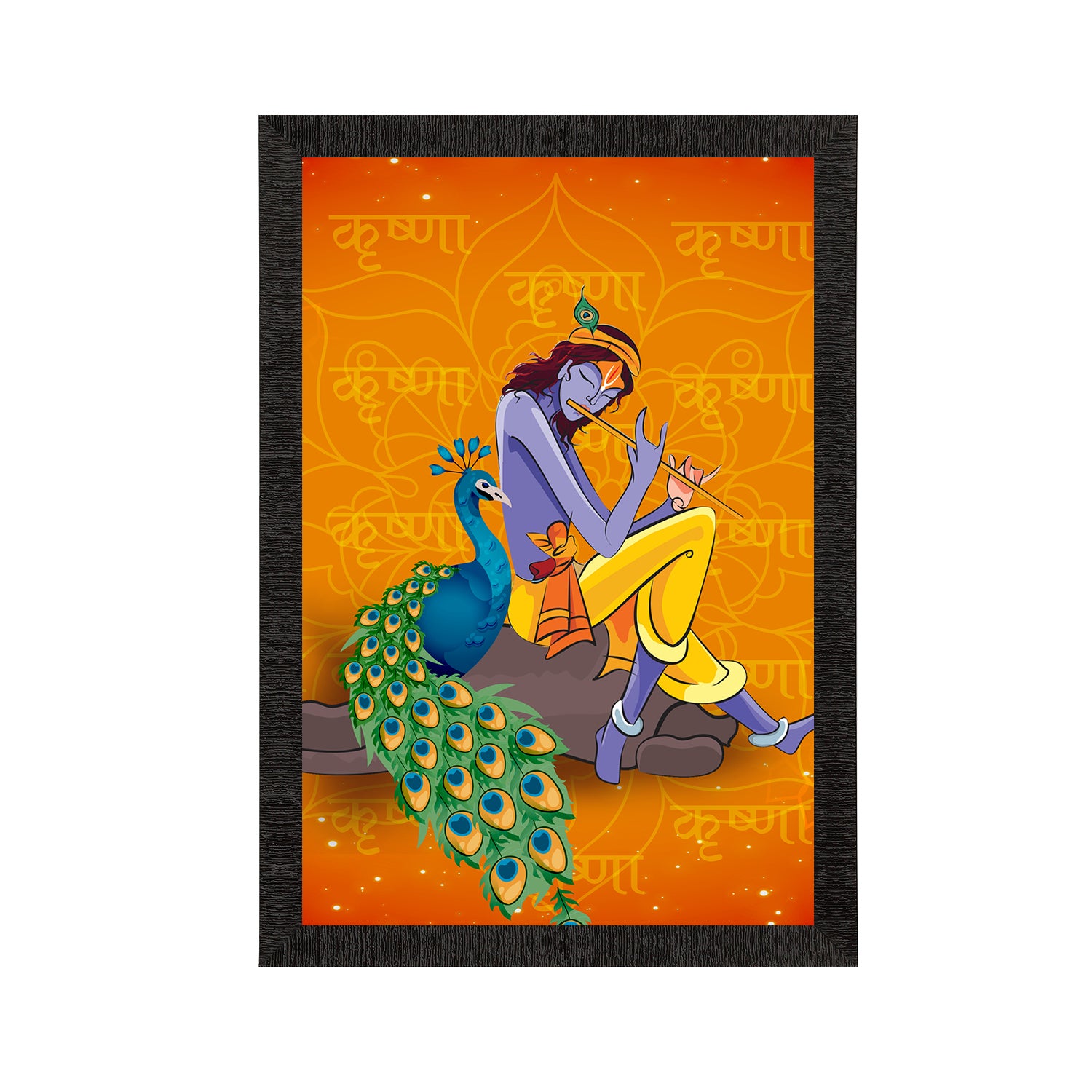 Lord Krishna Satin Matt Texture UV Art Painting