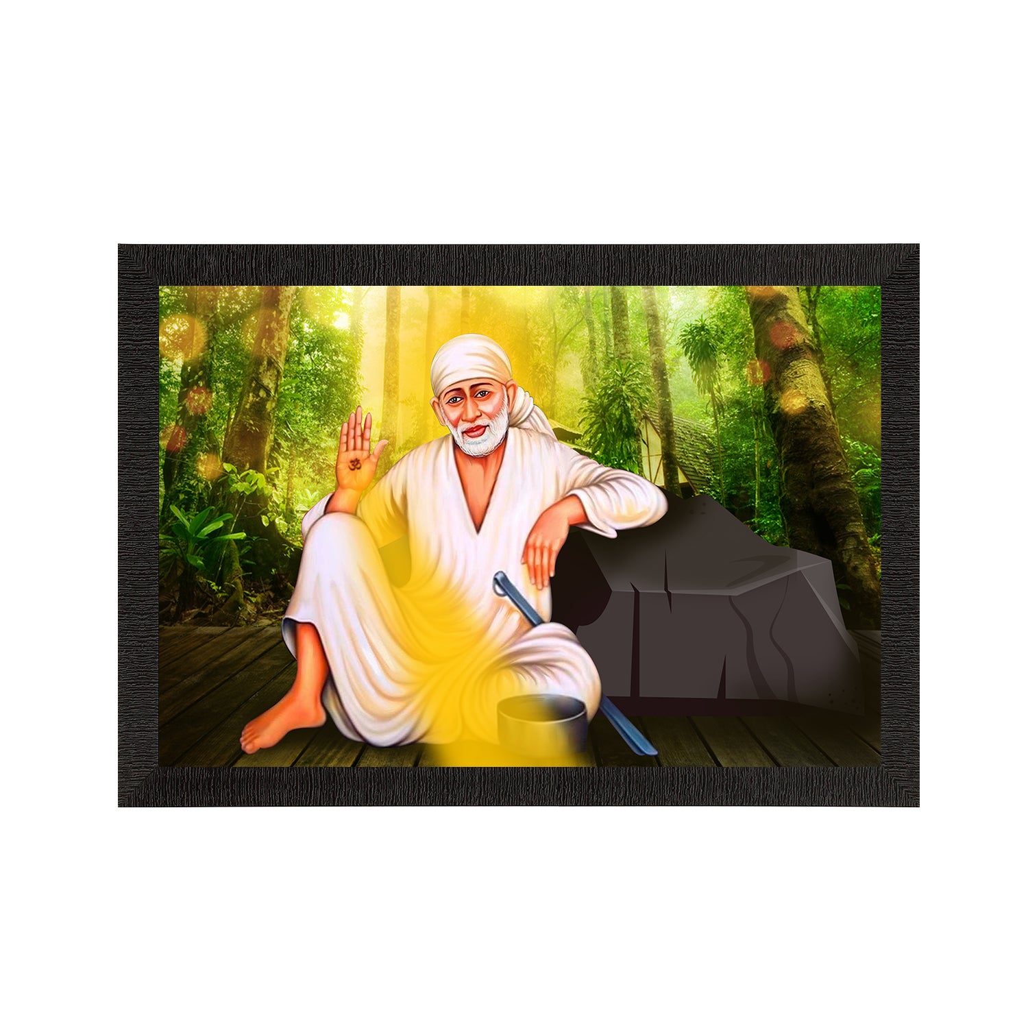 Sai Baba Satin Matt Texture UV Art Painting