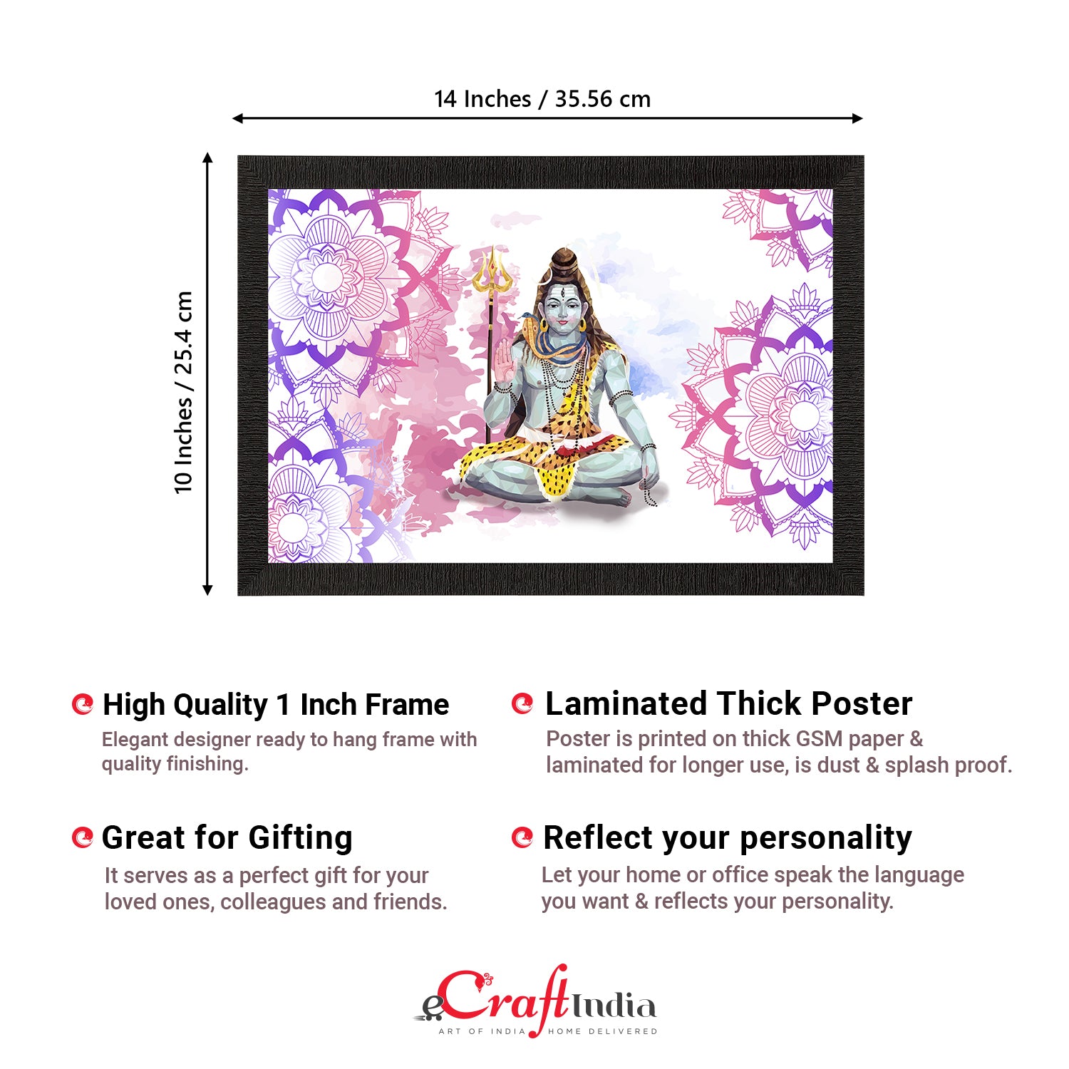 Lord Shiva Painting Digital Printed Religious Wall Art 3