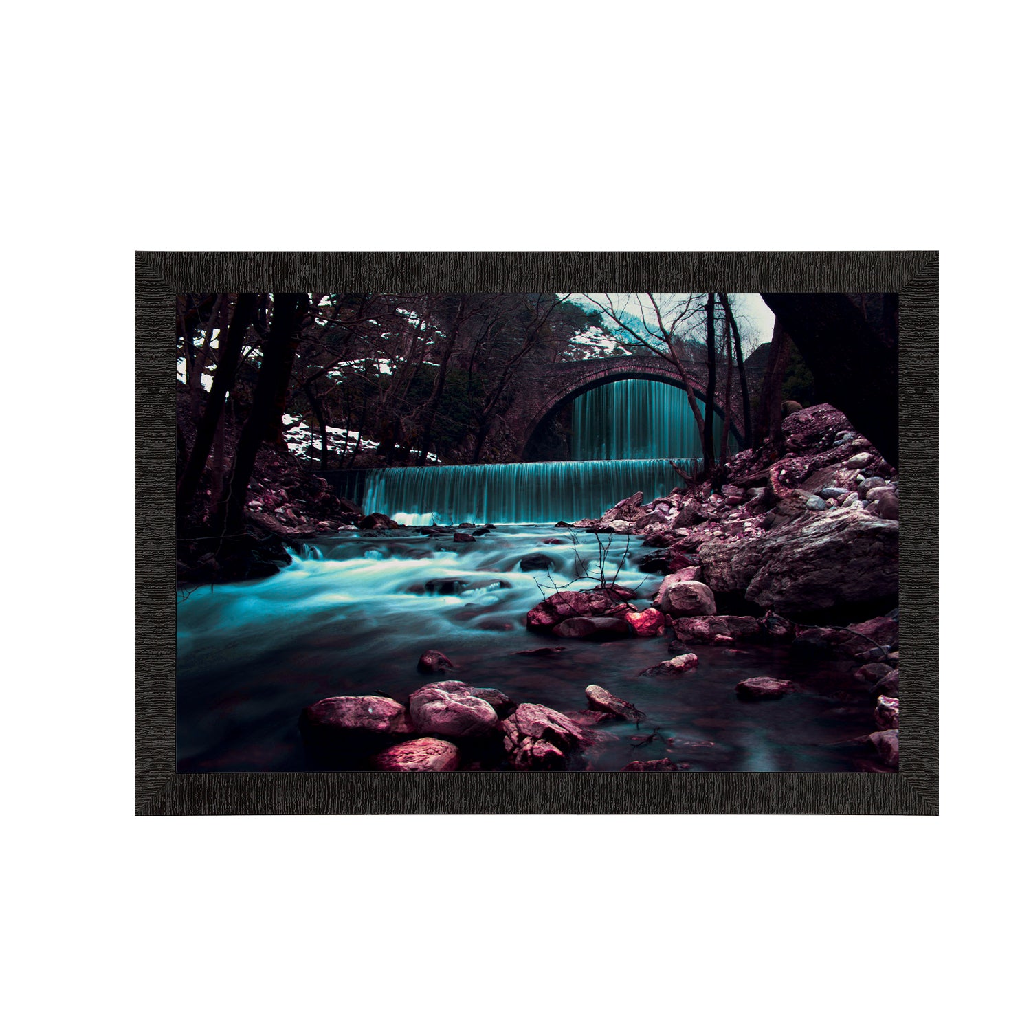 Beautiful Scenic Waterfall View Satin Matt Texture UV Art Painting