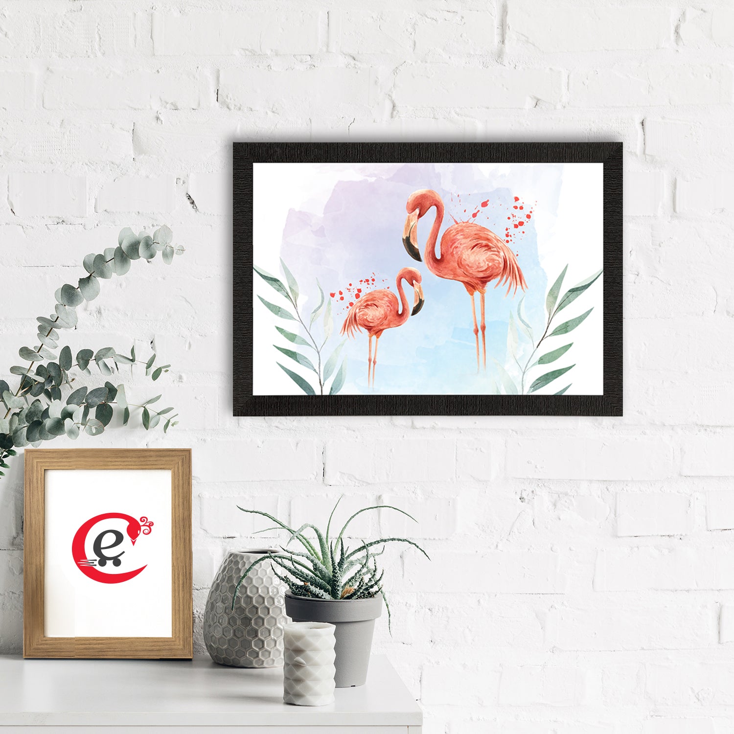 Pink Flamingo Satin Matt Texture UV Art Painting 1