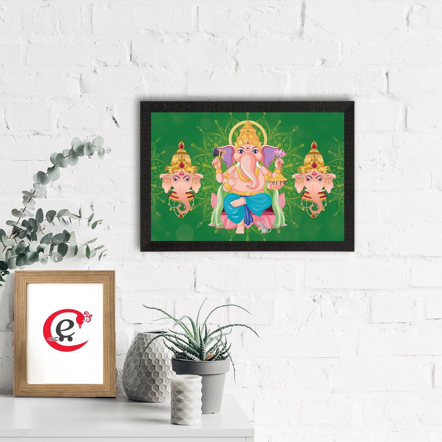 Lord Ganesha Satin Matt Texture UV Art Painting 1