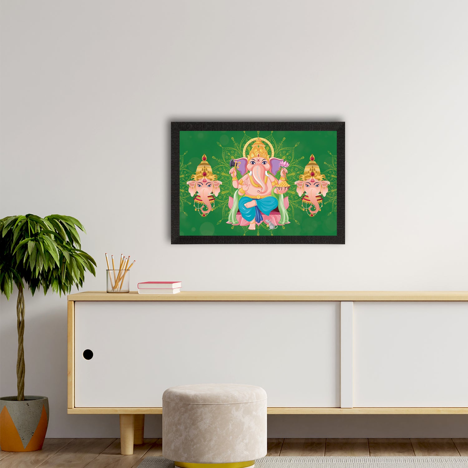 Lord Ganesha Satin Matt Texture UV Art Painting 2