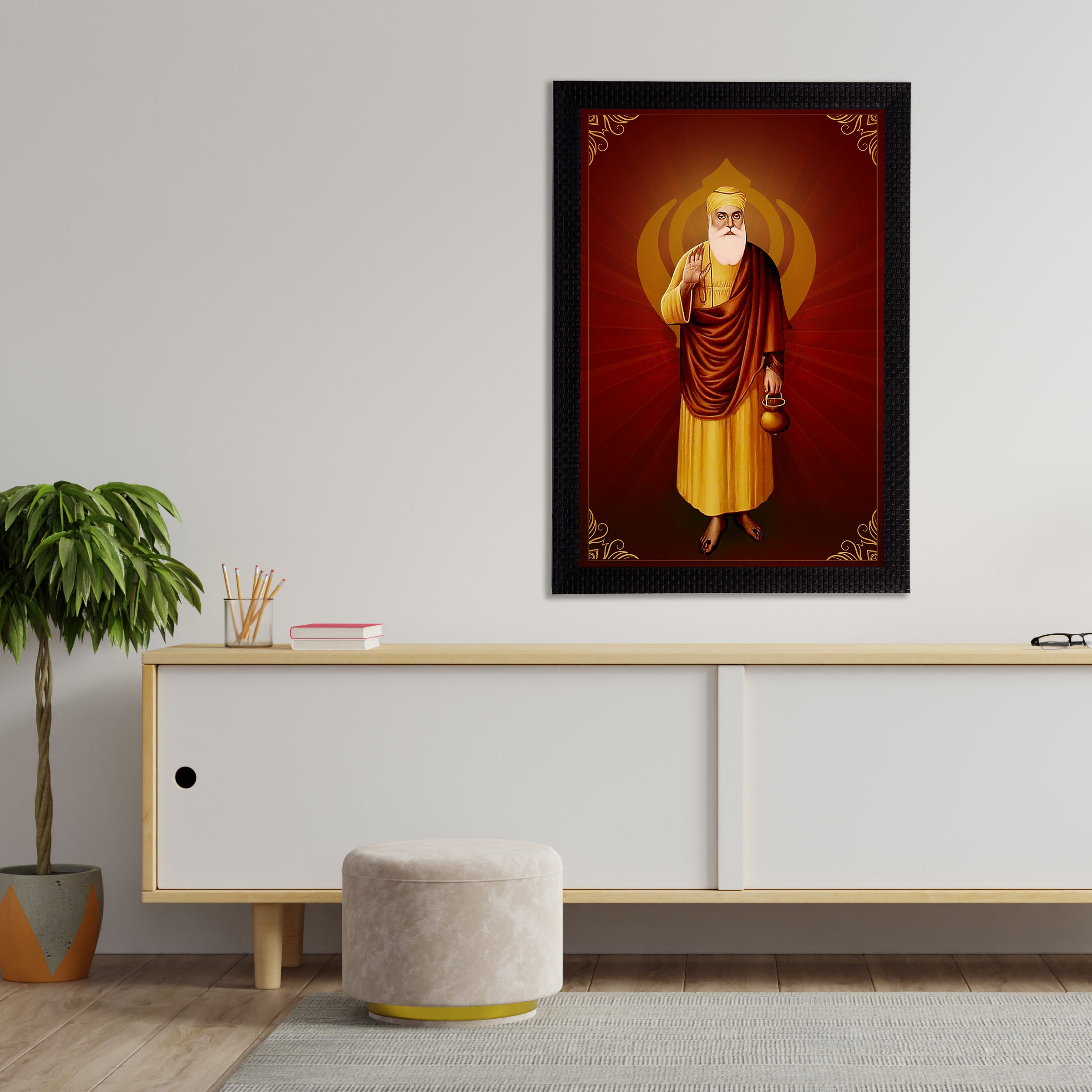 Shri Guru Nanak Dev Ji Painting Digital Printed Religious Wall Art 2