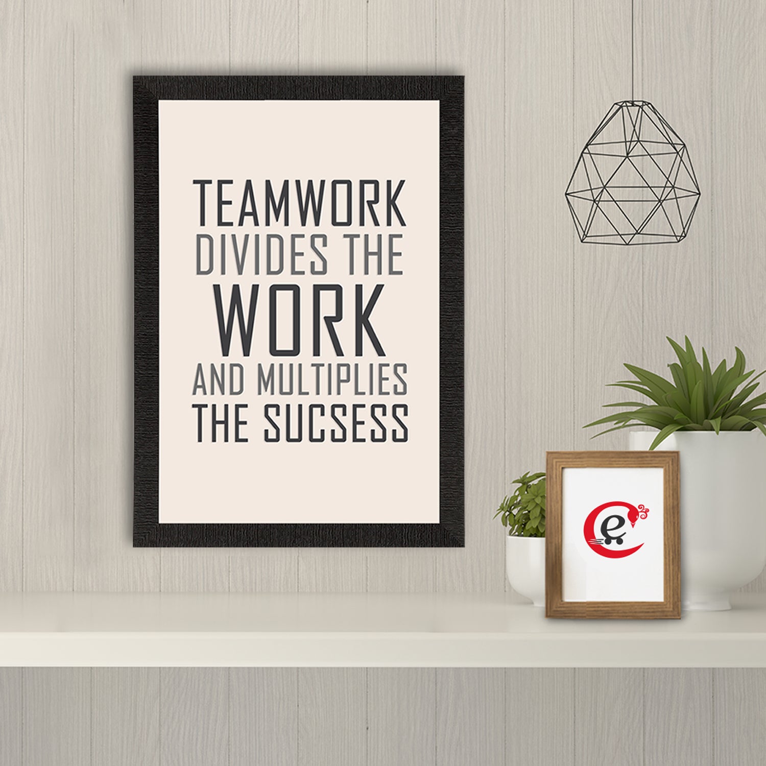 "Teamwork" Motivational Quote Satin Matt Texture UV Art Painting 1