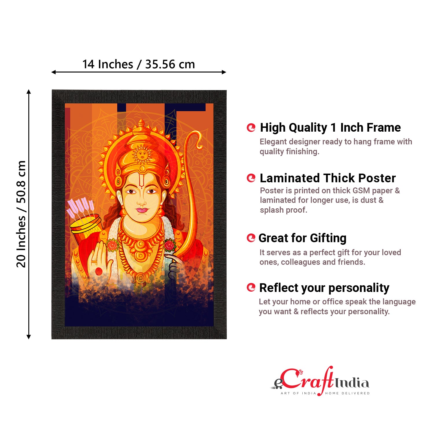 Lord Ram Painting Digital Printed Religious Wall Art 3