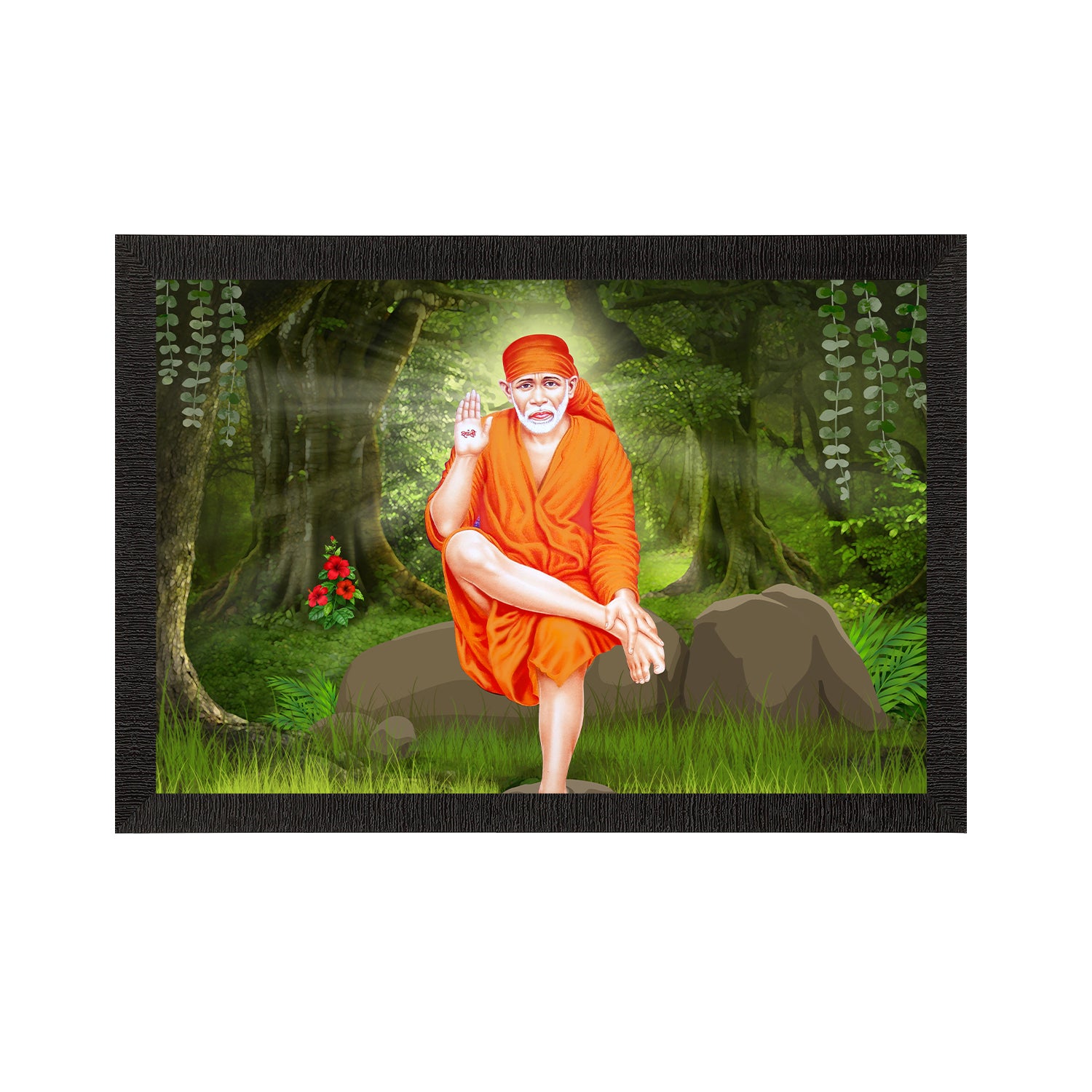 Sai Baba Satin Matt Texture UV Art Painting