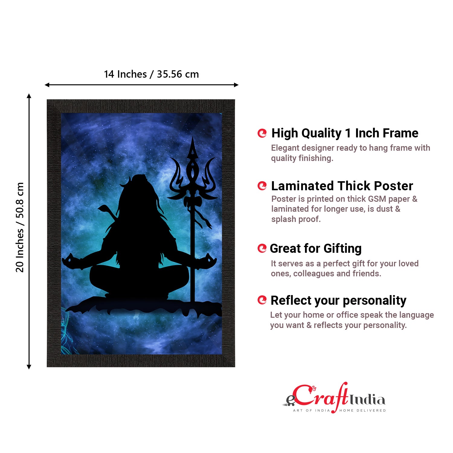 Lord Shiva Painting Digital Printed Religious Wall Art 3