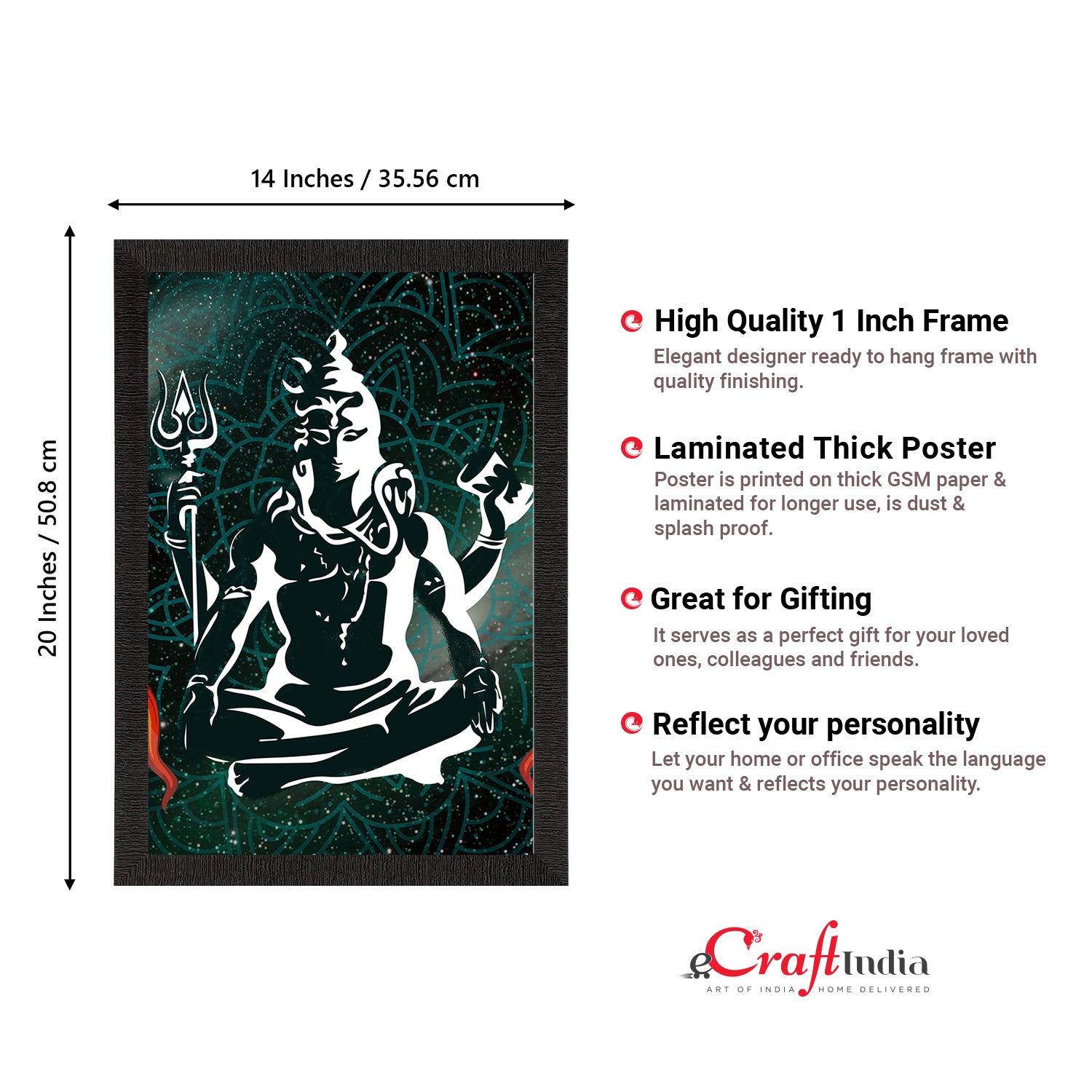 Lord Shiva Painting Digital Printed Religious Wall Art 3