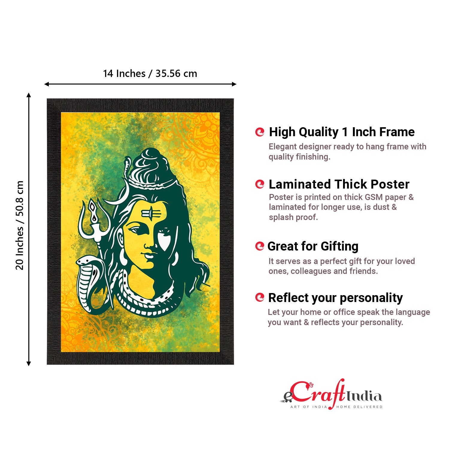 Lord Shiva Painting Digital Printed Religious Wall Art 3