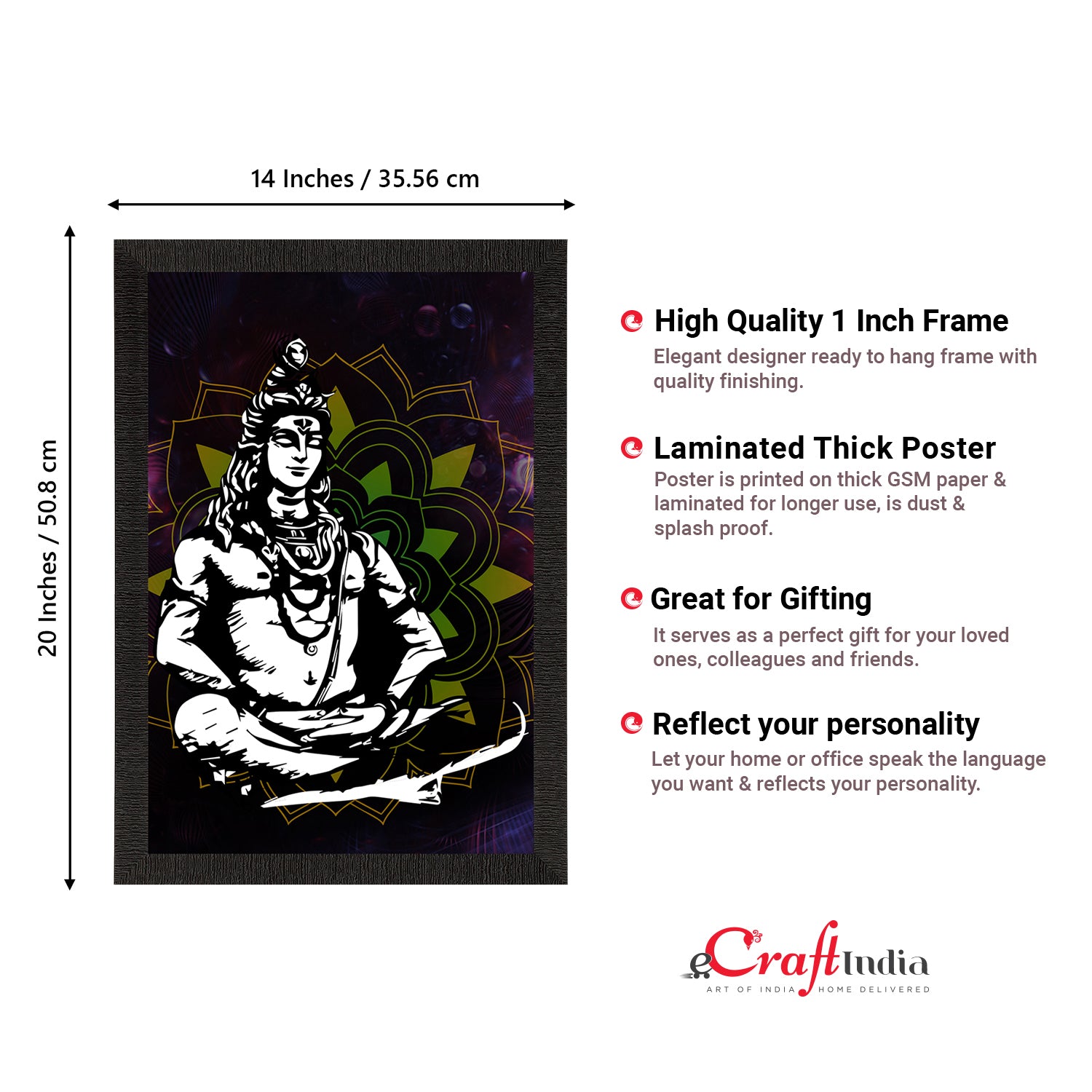 Lord Shiva Painting Digital Printed Religious Wall Art 3