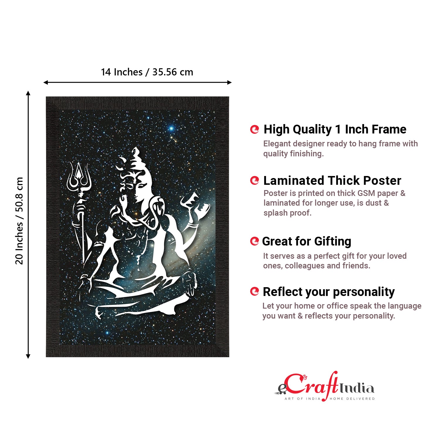 Lord Shiva Painting Digital Printed Religious Wall Art 3