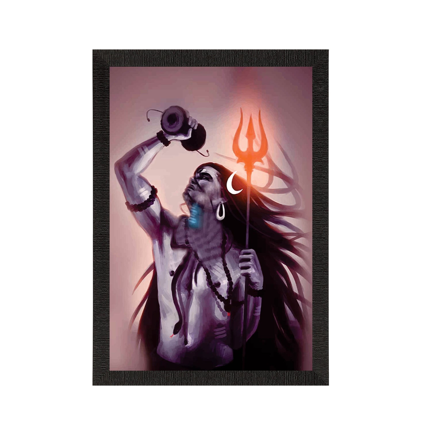 Lord Shiva Painting Digital Printed Religious Wall Art