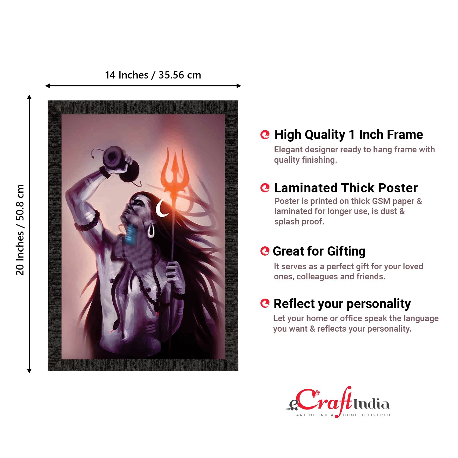 Lord Shiva Painting Digital Printed Religious Wall Art 3