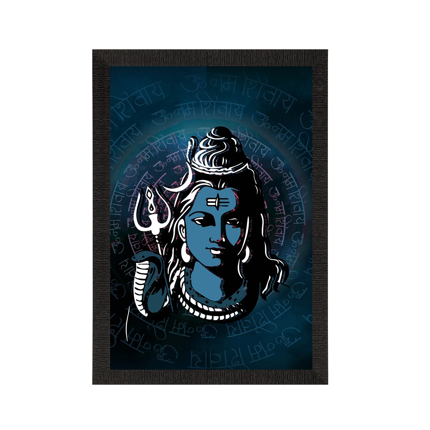 Lord Shiva Painting Digital Printed Religious Wall Art